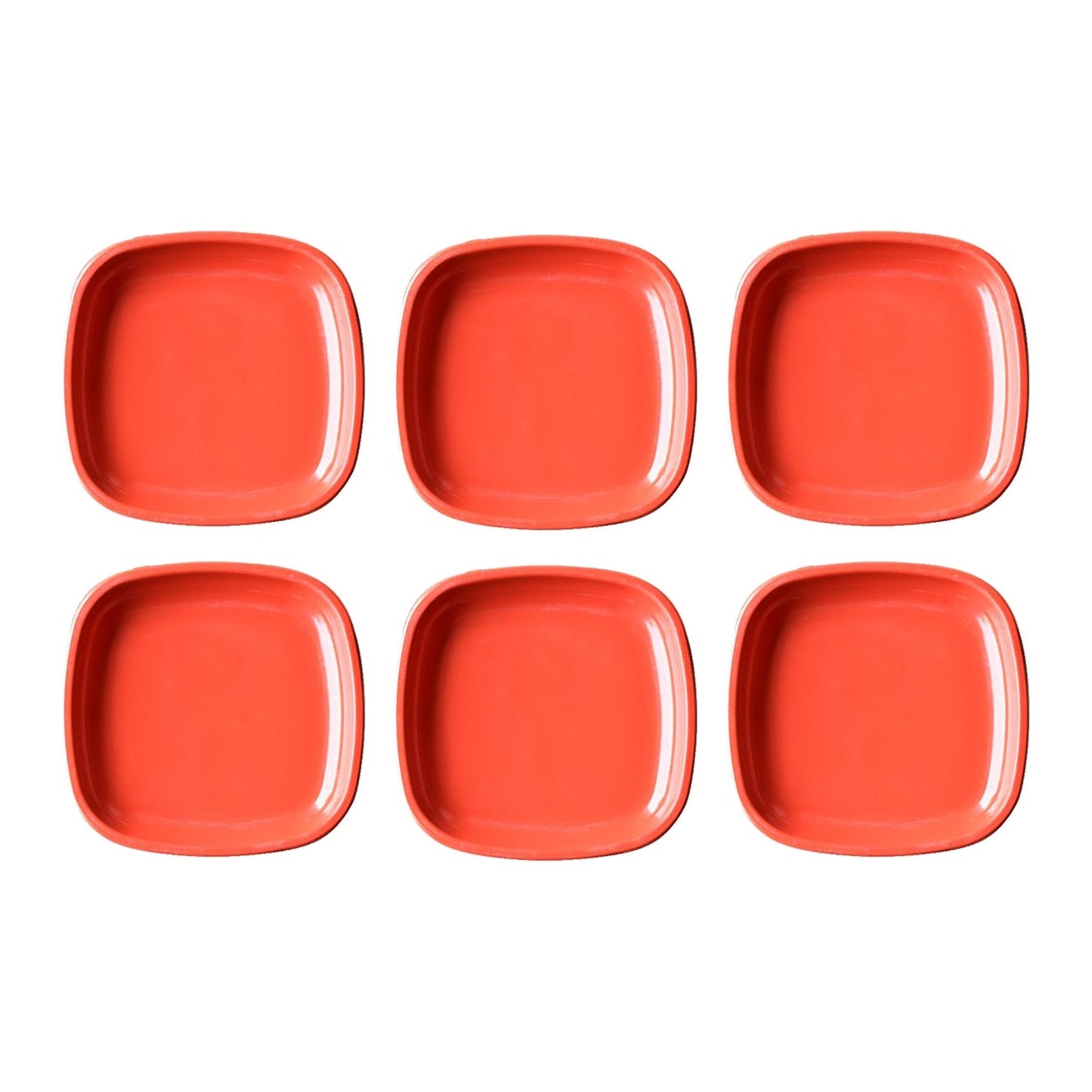 Microwave Safe Quarter Plates Square 6 Pcs, - Springkart 