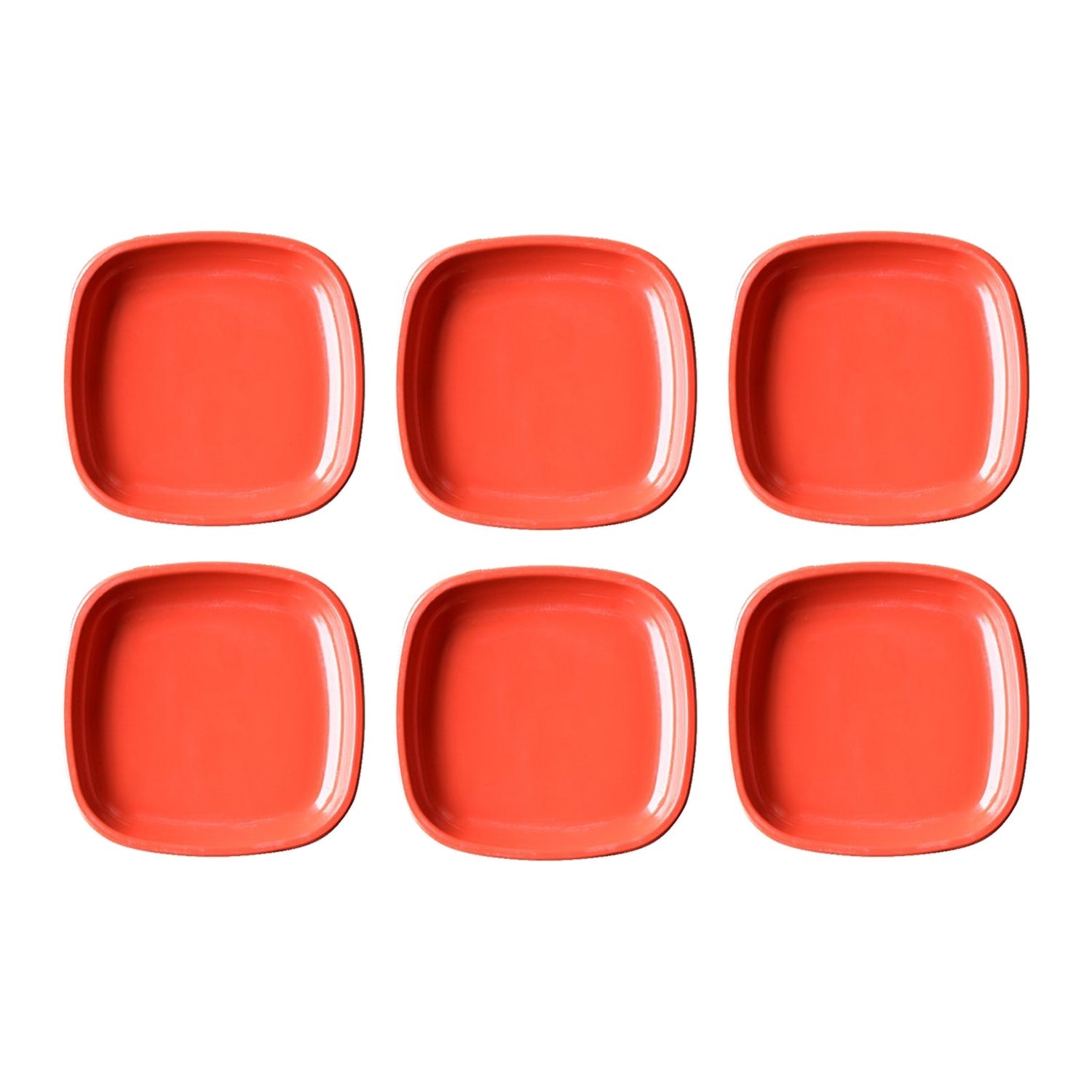 Microwave Safe Quarter Plates Square 6 Pcs, - Springkart 
