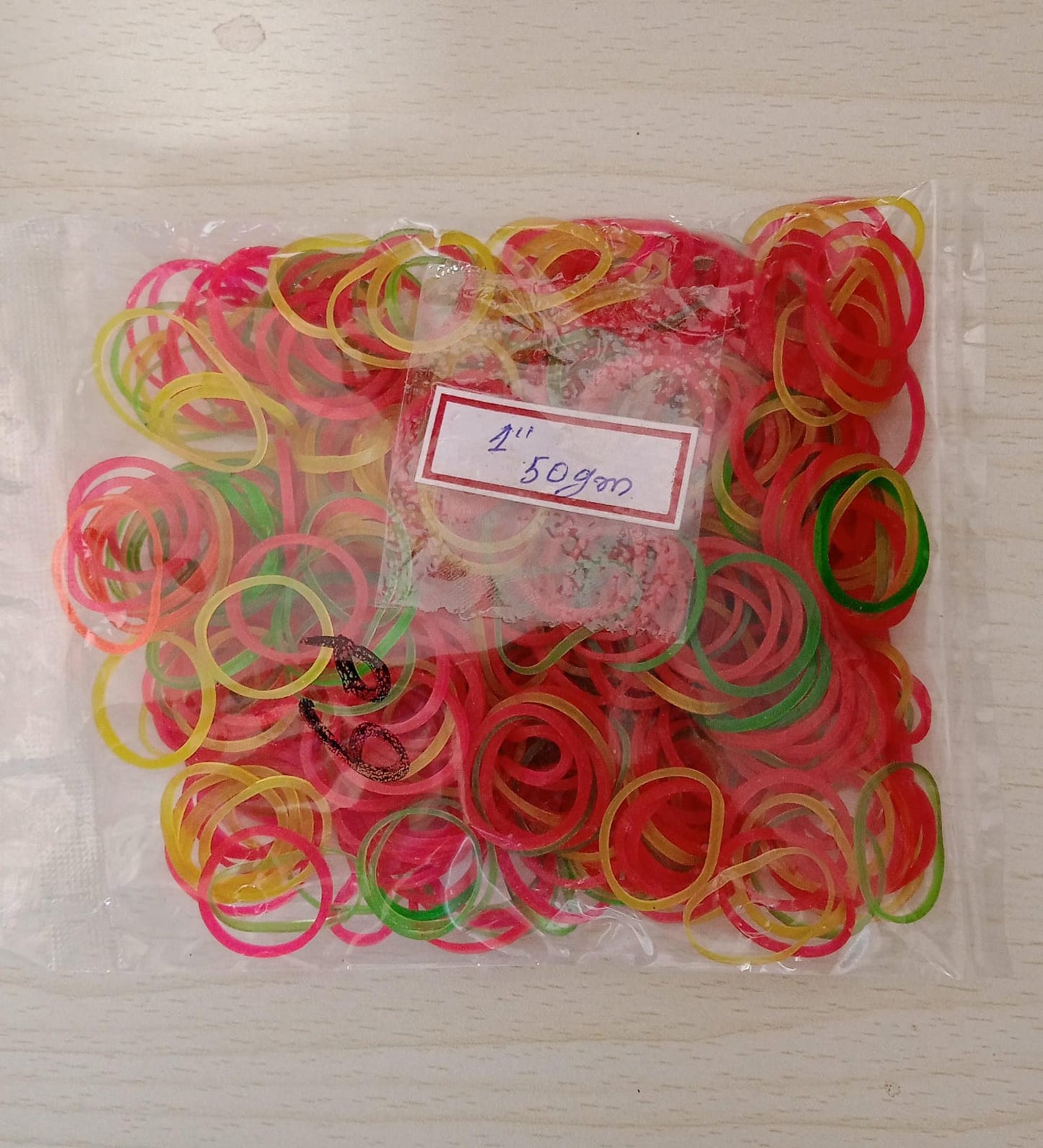 Rubber Band For Office/Home and Kitchen Accessories Item Products, Elastic Rubber Bands, Flexible Reusable Nylon Elastic Unbreakable, For Stationery, School Multicolor (1 Inch, 50 GM) - Springkart 