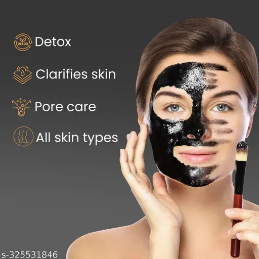 Glamveda Pure Glow Gold & Activated Charcoal Peel Off Mask ( Pack Of 2) | Face Pack Blackhead & Whitehead ,de tan & Dark Spots Removal | All Skin Types , Paraben Free 120 gm