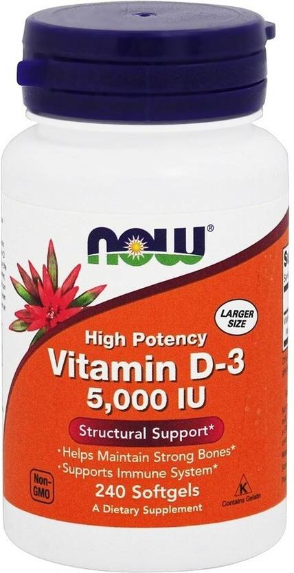 now Vitamin D3 - 5000 IU 240 softgels (240 No)