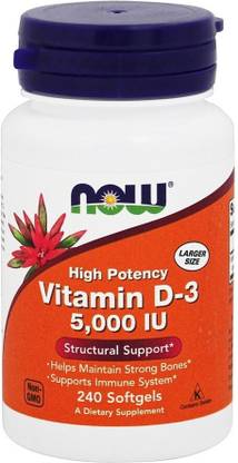 now Vitamin D3 - 5000 IU 240 softgels (240 No)