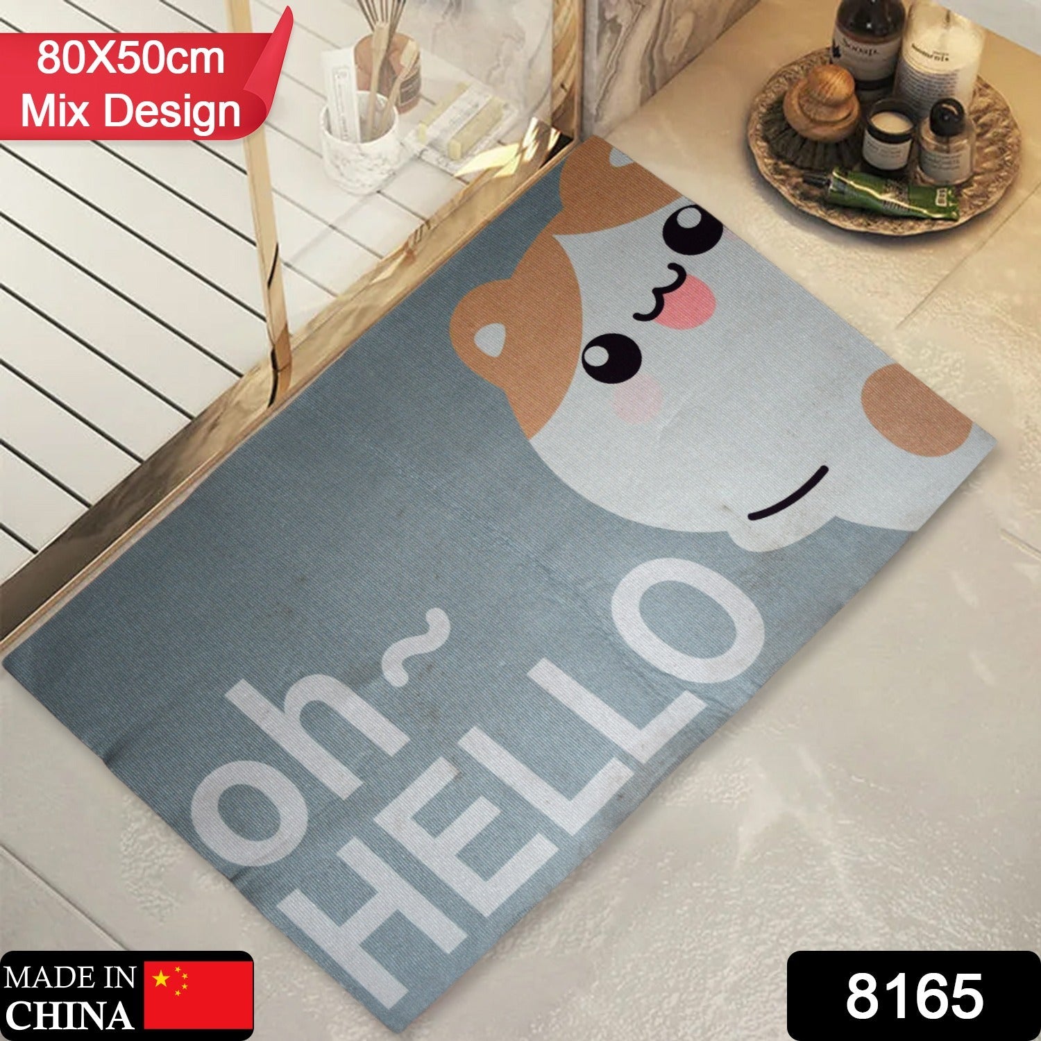 Floor Mat, Bath Mat, Door Mat Floral Pattern, Jacquard, Washable, Non-Slip, Stylish, Floral Pattern, Print Rug Mat, Stylish, Quality, Abrasion Resistant, Soundproofing, Hot Carpet, All Seasons, For Kitchen, Bedroom, Living Room (80x50 Cm) - Springkart 