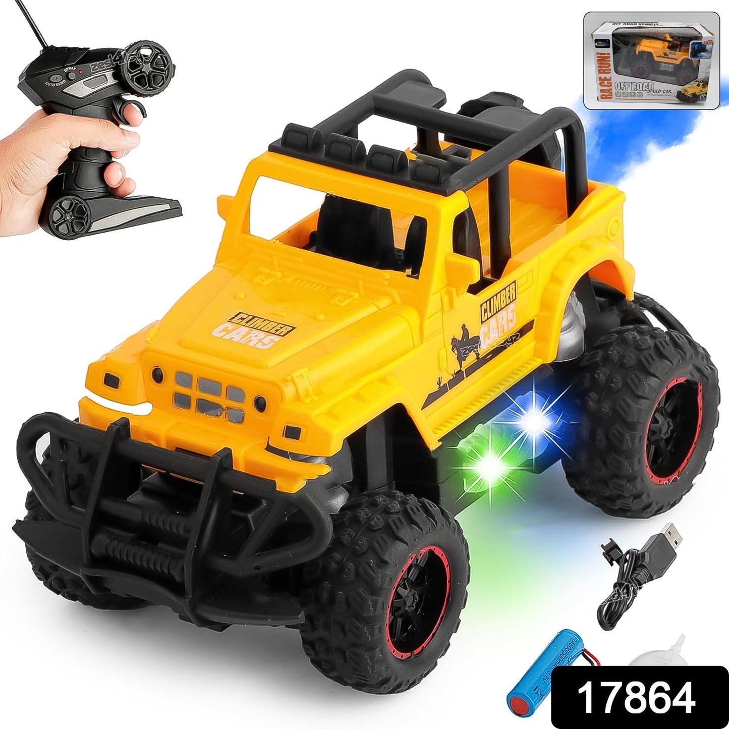 Mist Spray Race Car Toy Off Road Speed Car With Smoke (Water Sprayer Mist With Light) High Strength Climbing Power & Smoke Effect (Color May Vary), Kids - Springkart 
