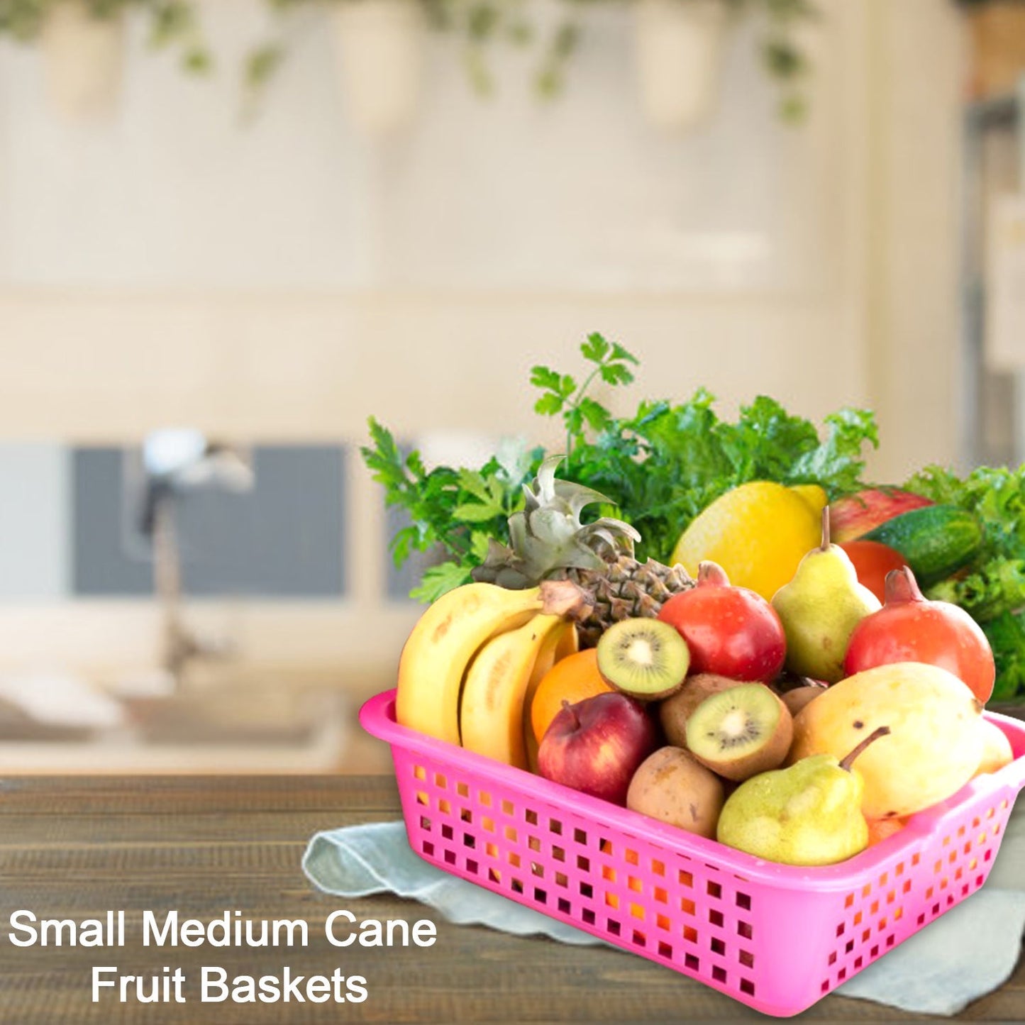 Plastic Medium Size Cane Fruit Baskets - Springkart 