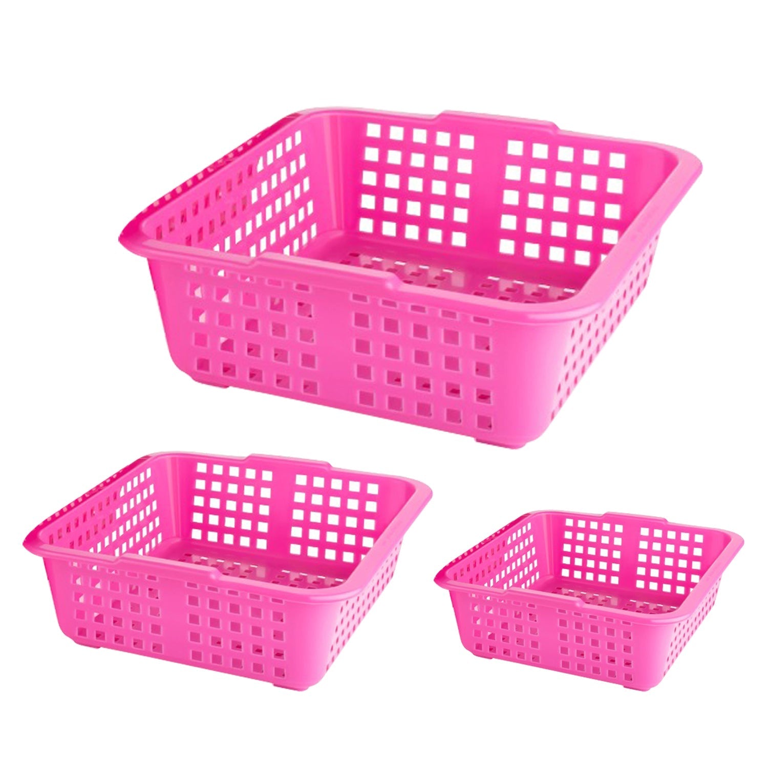 Plastic Multiple Size Cane Fruit Baskets (3 Size Large, Medium, Small) - Springkart 
