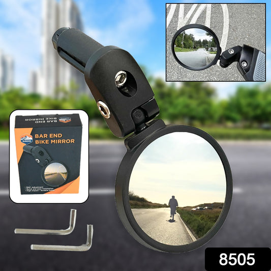 8505 Bar End Bike Mirror Safe Rearview Mirror 360 Rotatable Foldable Safety Bicycle Rear View Mirror Mirror Durable Bike Mirror (1 Pc) - Springkart 