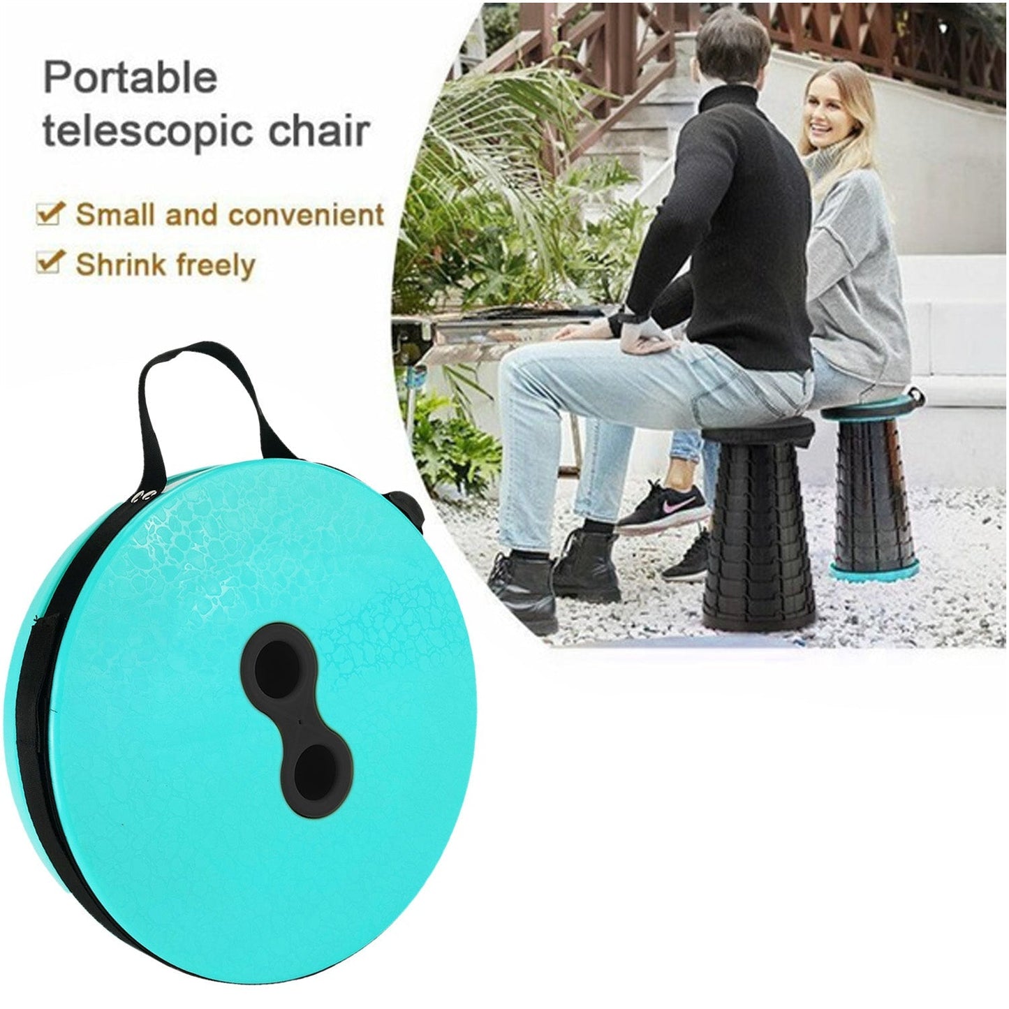 Foldable Height Adjusting Stool Space Saving Telescopic Stool (Mix Color) - Springkart 