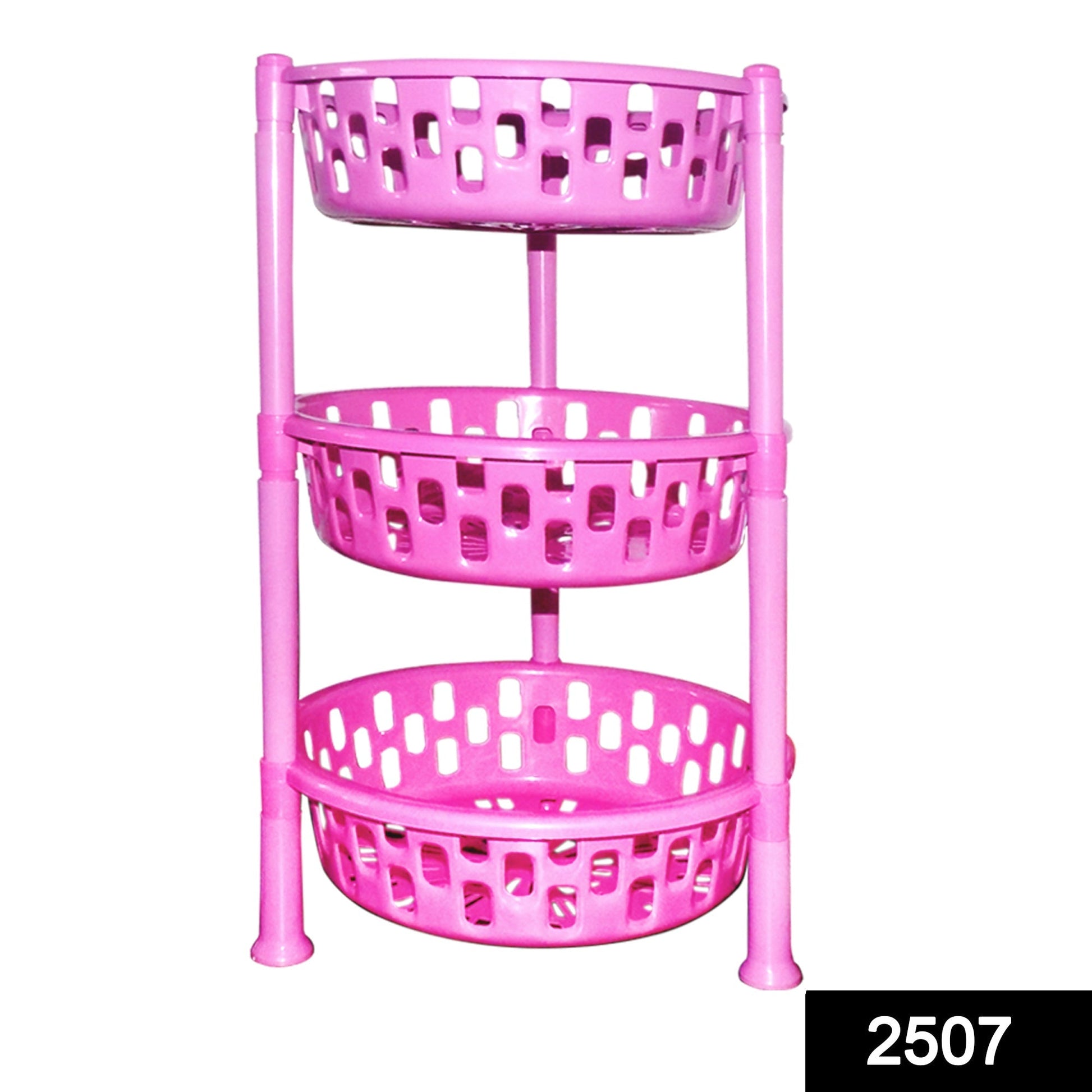Round Multipurpose Plastic Storage Rack Organiser - Springkart 