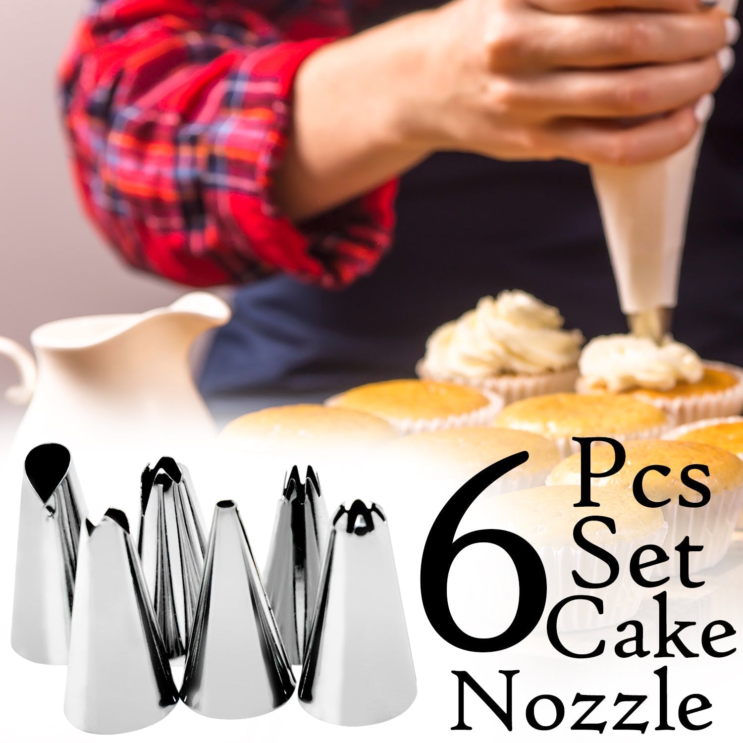 Cake Decorating Stainless Steel Nozzle (6pcs) - Springkart 