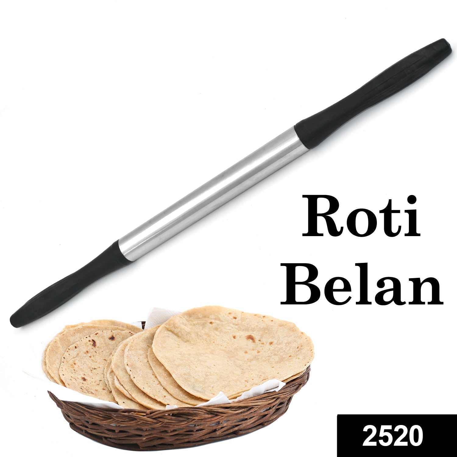 Kitchen Plastic Belan / Rolling Pin (Black) - Springkart 