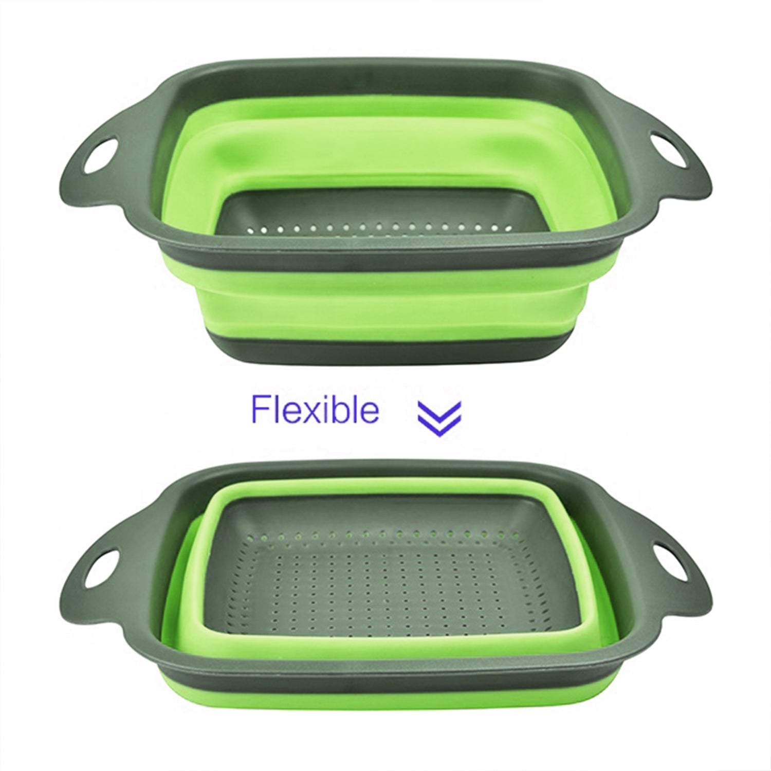 Silicone Square Plastic Folding Collapsible Durable Kitchen Sink Dish Rack - Springkart 