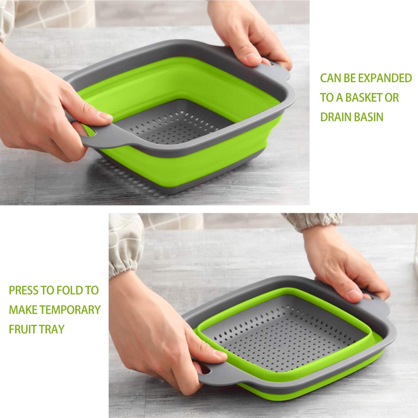 Silicone Square Plastic Folding Collapsible Durable Kitchen Sink Dish Rack - Springkart 