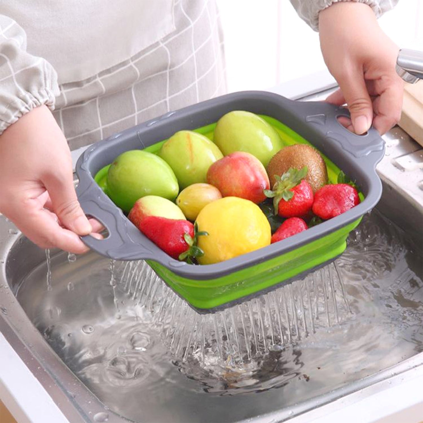 Silicone Square Plastic Folding Collapsible Durable Kitchen Sink Dish Rack - Springkart 