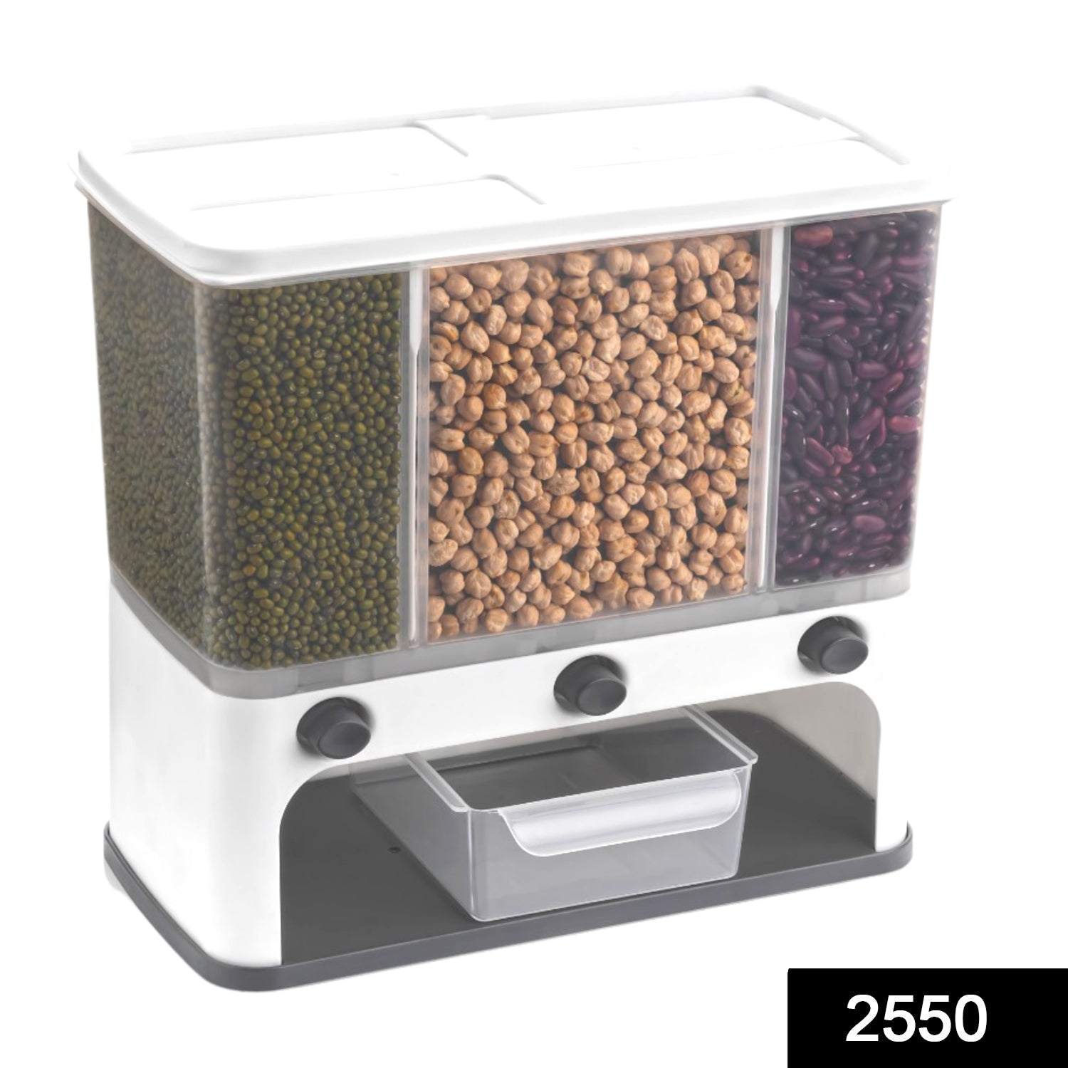 Easy Flow Cereal Dispenser for Kitchen 3 in 1 Push Button Wall Mount Container - Springkart 