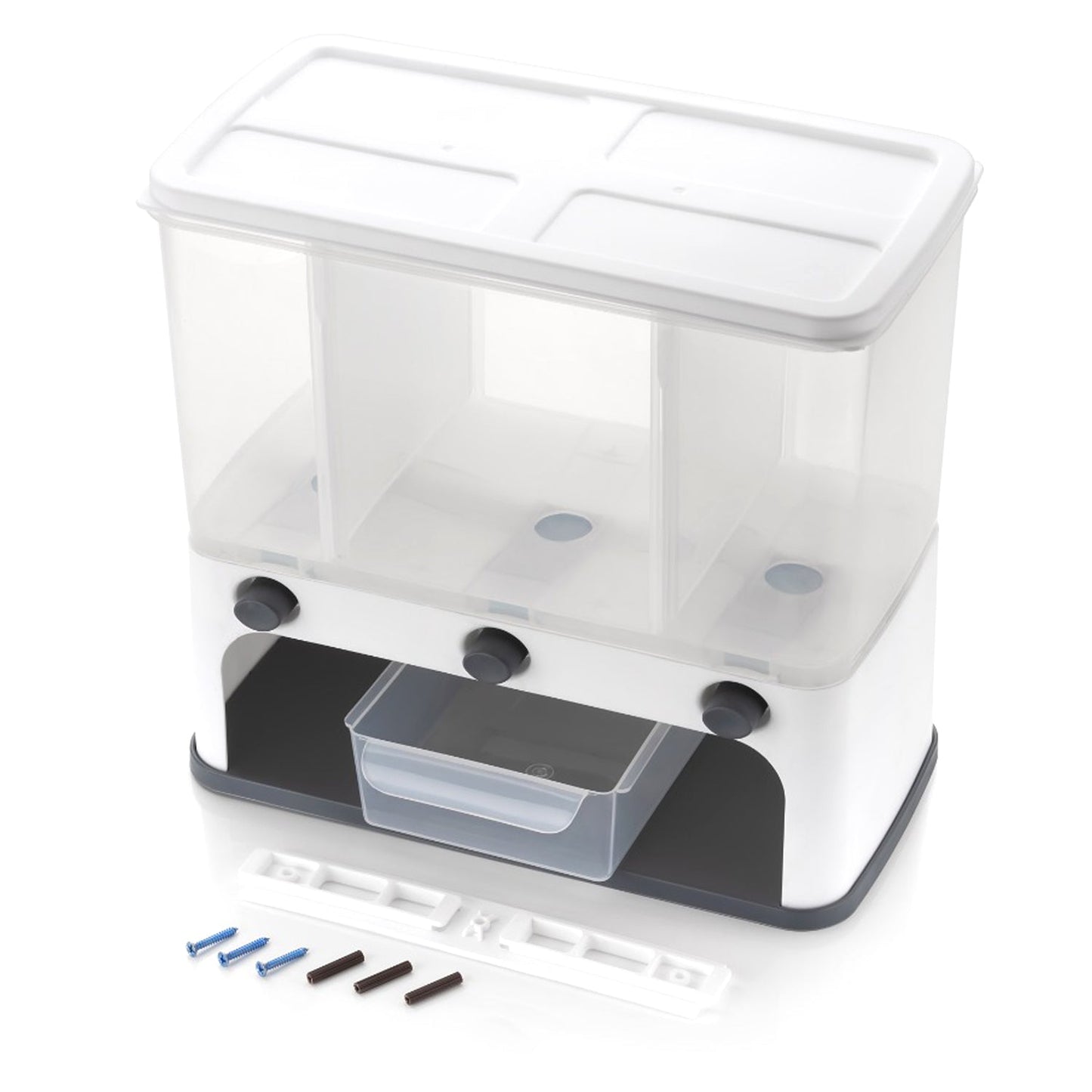 Easy Flow Cereal Dispenser for Kitchen 3 in 1 Push Button Wall Mount Container - Springkart 