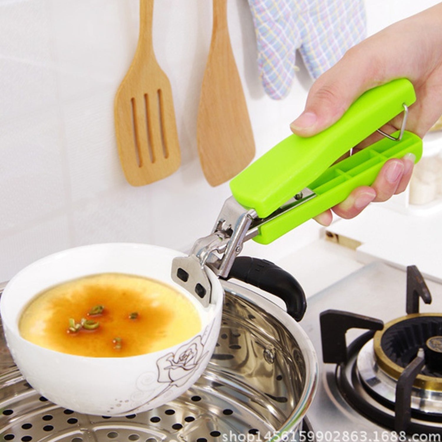Stainless Steel Home Kitchen Anti-Scald Plate Take Bowl Dish Pot Holder - Springkart 
