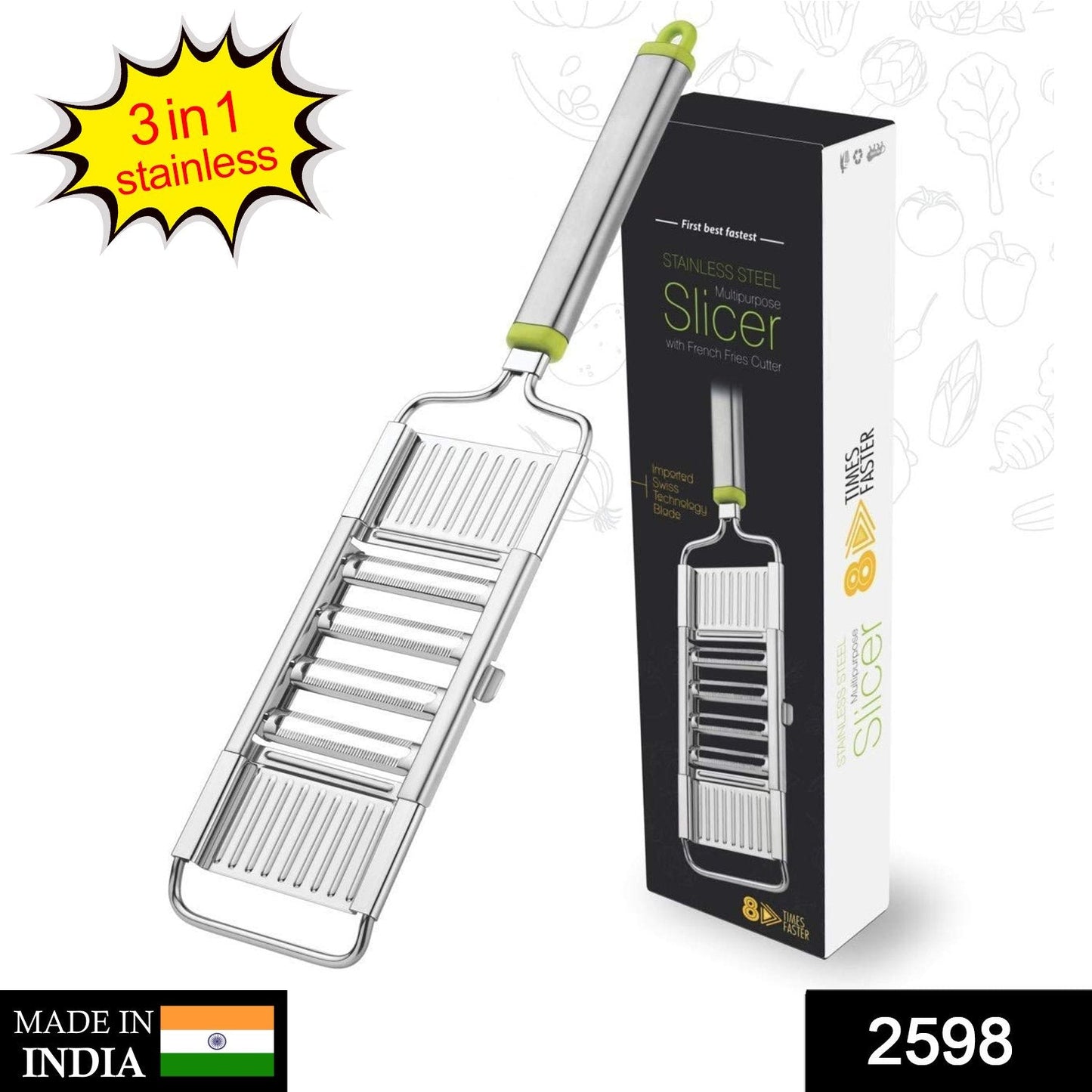 Multipurpose 3 in1 Stainless Steel Grater and Slicer - Springkart 