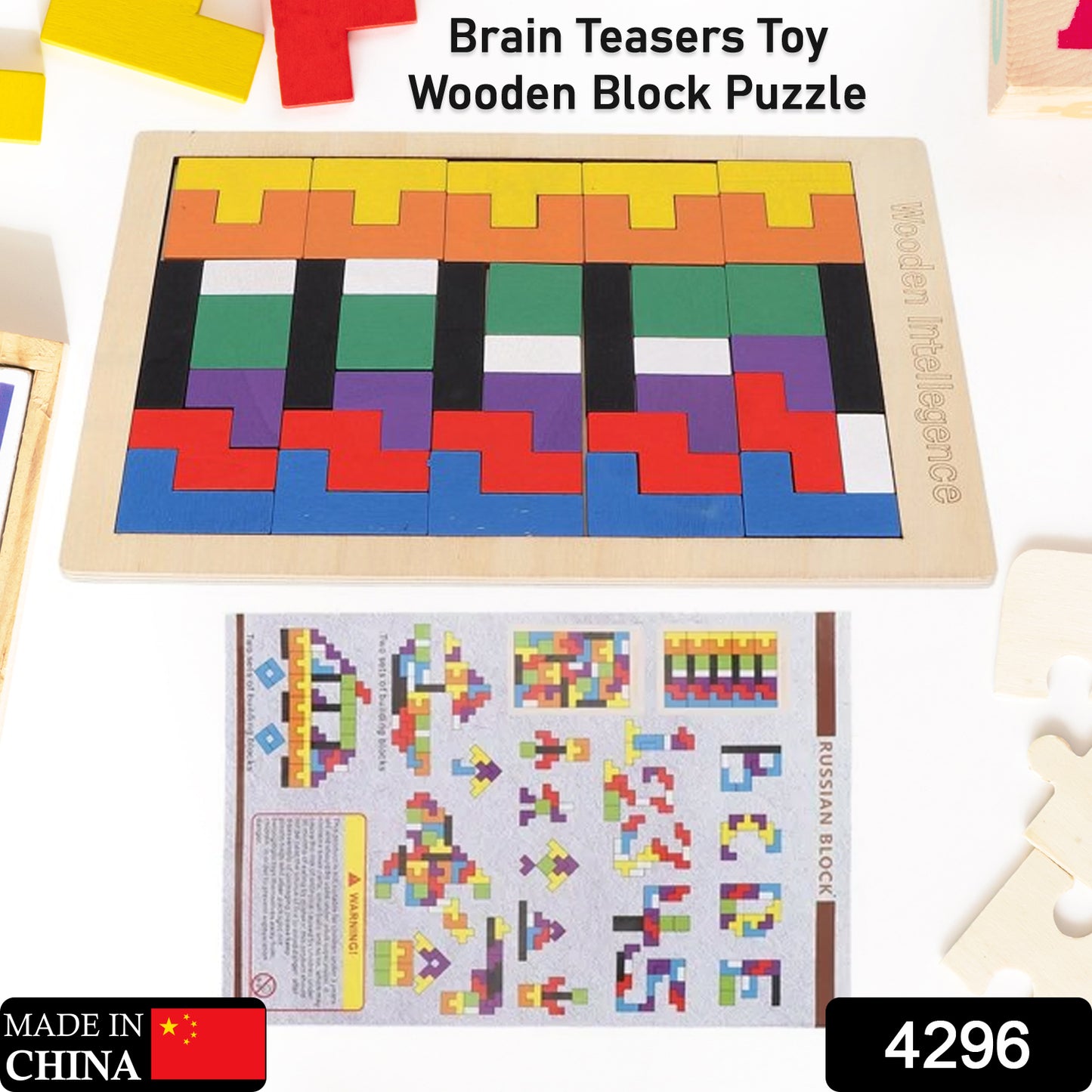 4296 Wooden Blocks Puzzle Childrens Educational Toys Russian Block Block Puzzle For Early Childhood Education And Relaxing Brain Toys Help Prevent - Springkart 