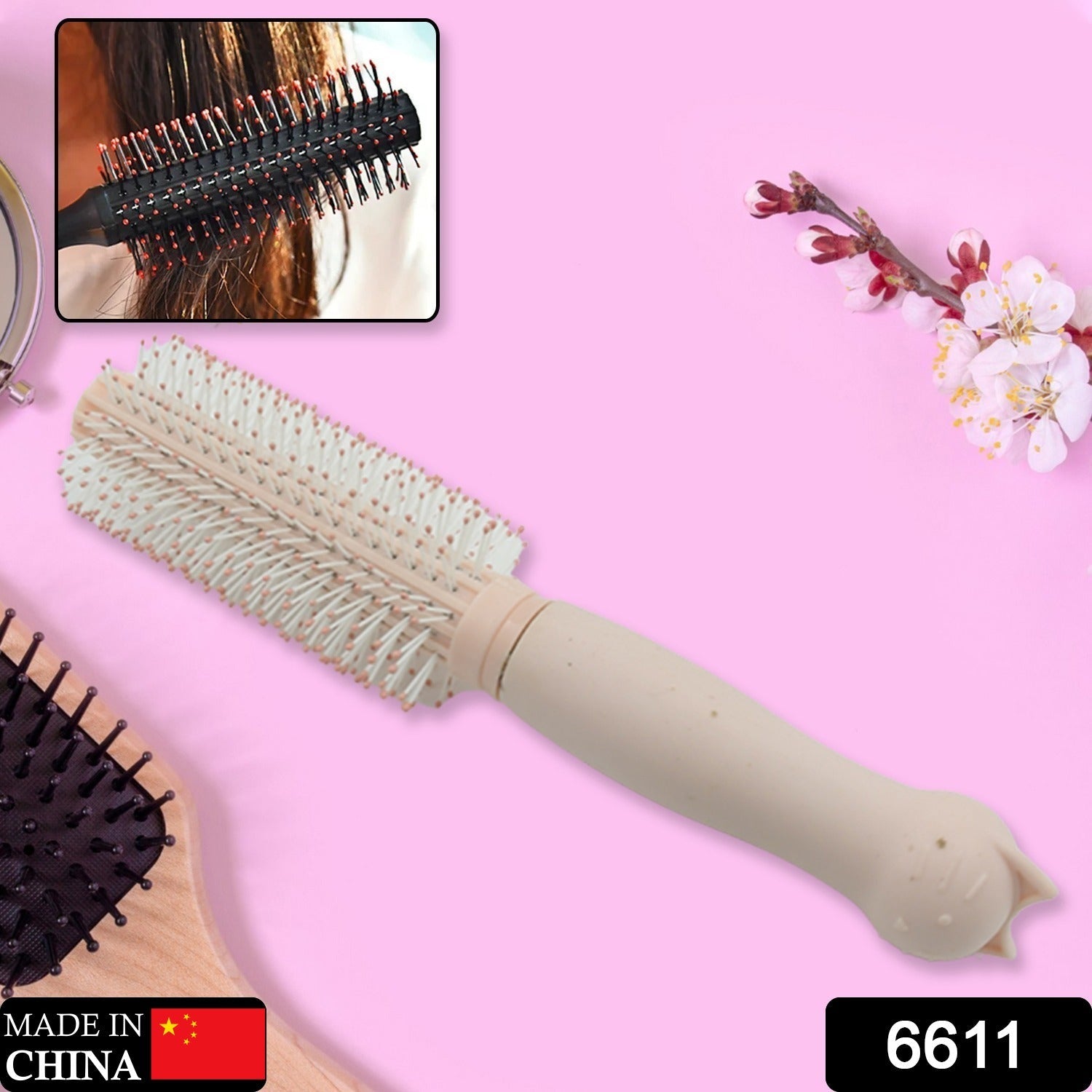 Massage Comb, Air Cushion Massage Hair Brush Ergonomic Matt Disappointment for Straight Curly Hair Cushion Curly Hair Comb for All Hair Types, Home Salon DIY Hairdressing Tool (1 Pc) - Springkart 