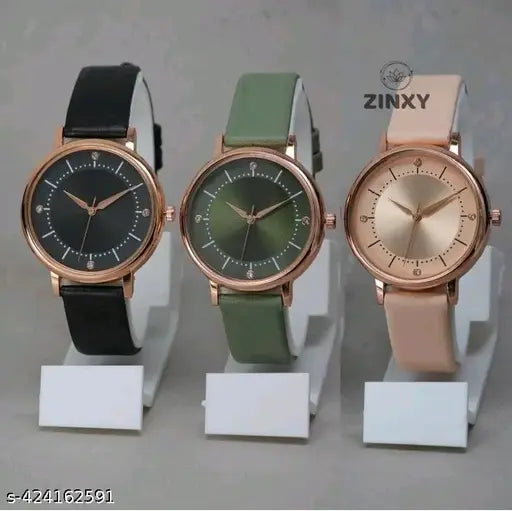 Luxury Pack of 3 Analog Watch for Women