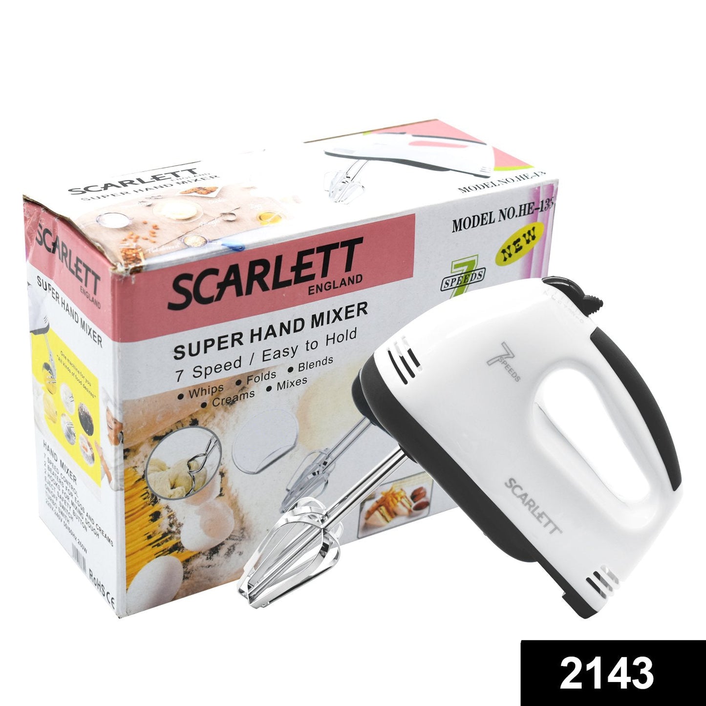 Compact Hand Electric Mixer / Blender for Whipping / Mixing with Attachments - Springkart 