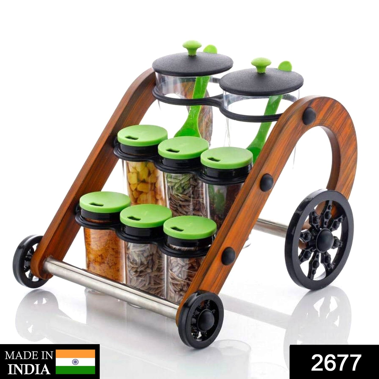 Rajwadi Spice Jar Stand and holder for supporting jars, bottles etc. including all kitchen purposes. - Springkart 
