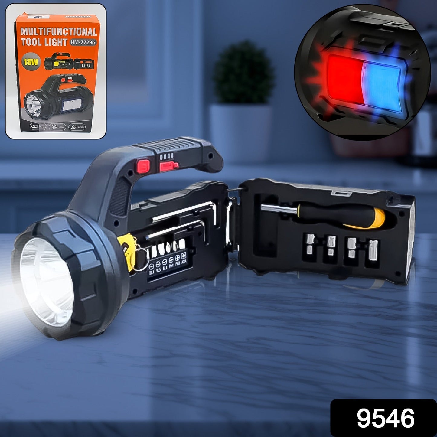 Multi Functional SOS Light With Tool Box, Torchlight (18 W) - Springkart 