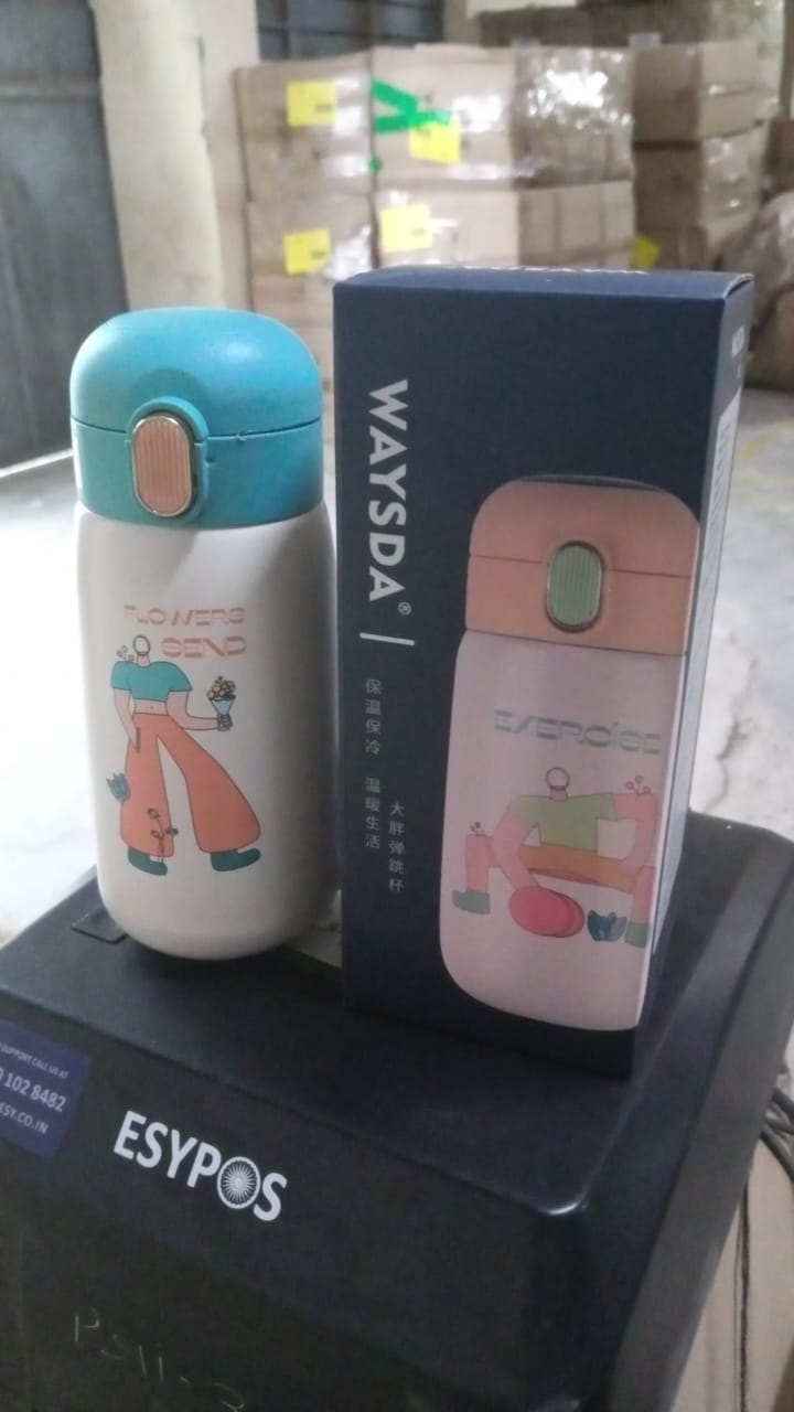 Insulated Stainless Steel Bottle With Rubber Grip (420 ML) - Springkart 