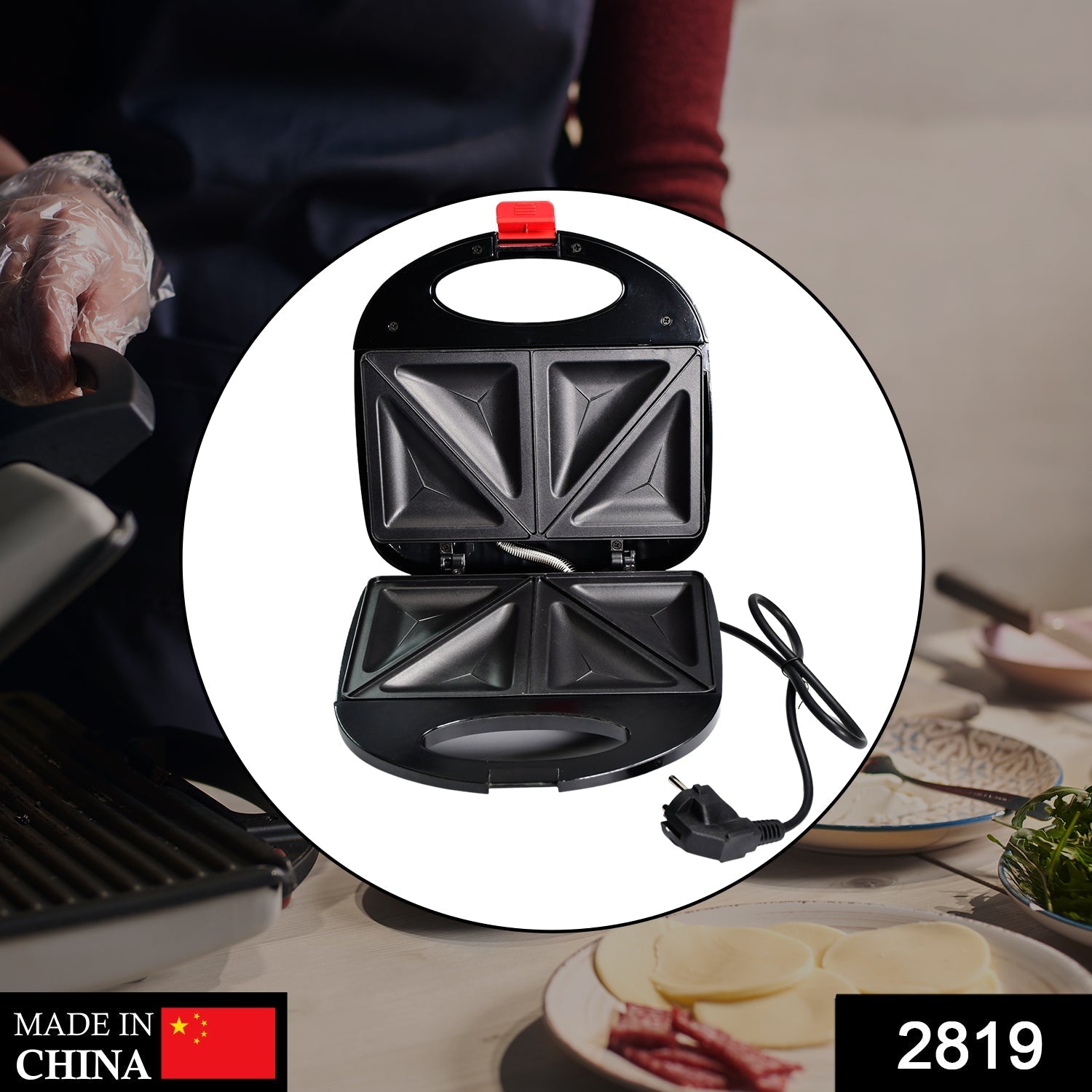 Sandwich Maker Makes Sandwich Non-Stick Plates| Easy to Use with Indicator Lights Sandwich toaster - Springkart 