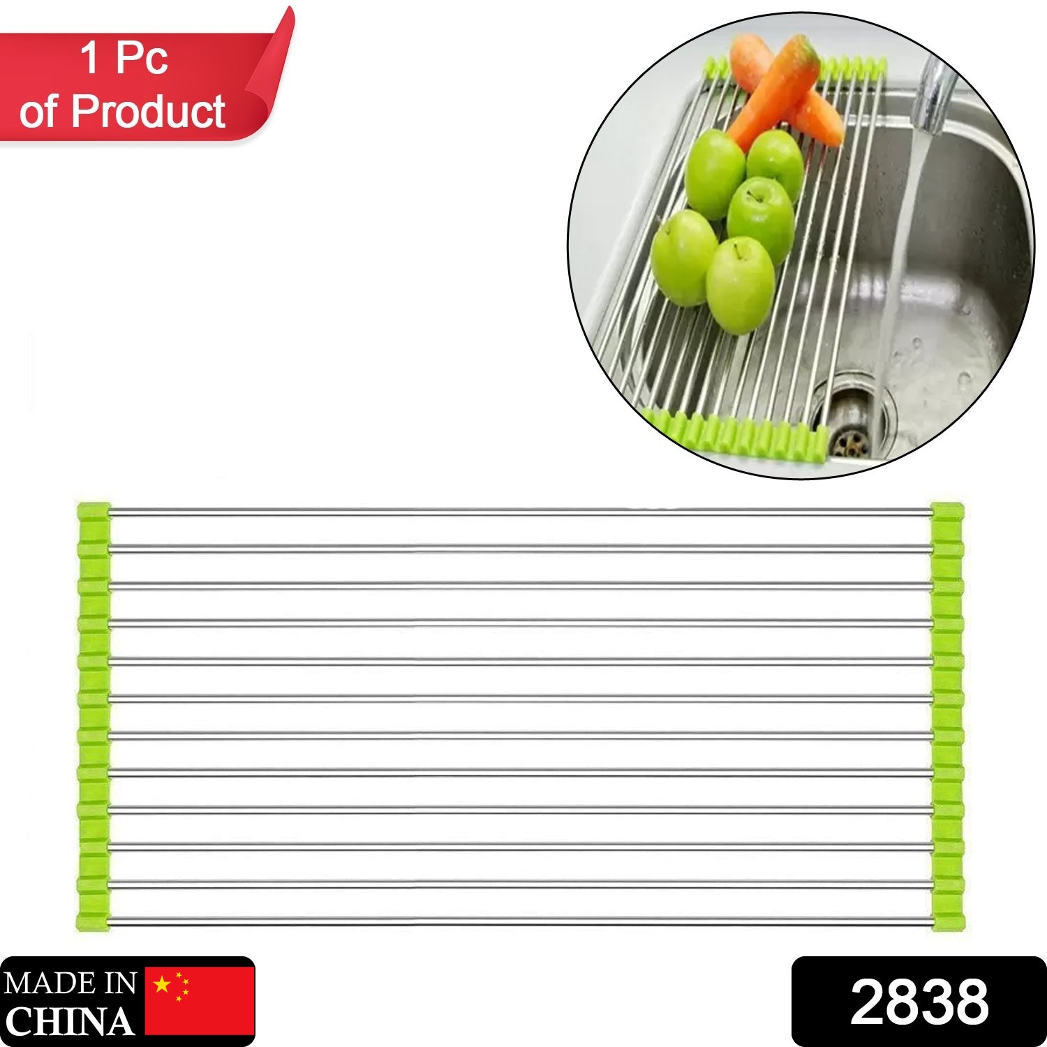 FOLDABLE DRAIN RACK KITCHEN SINK ROLL UP DISH DRYING RACK PORTABLE DISH RACK - Springkart 