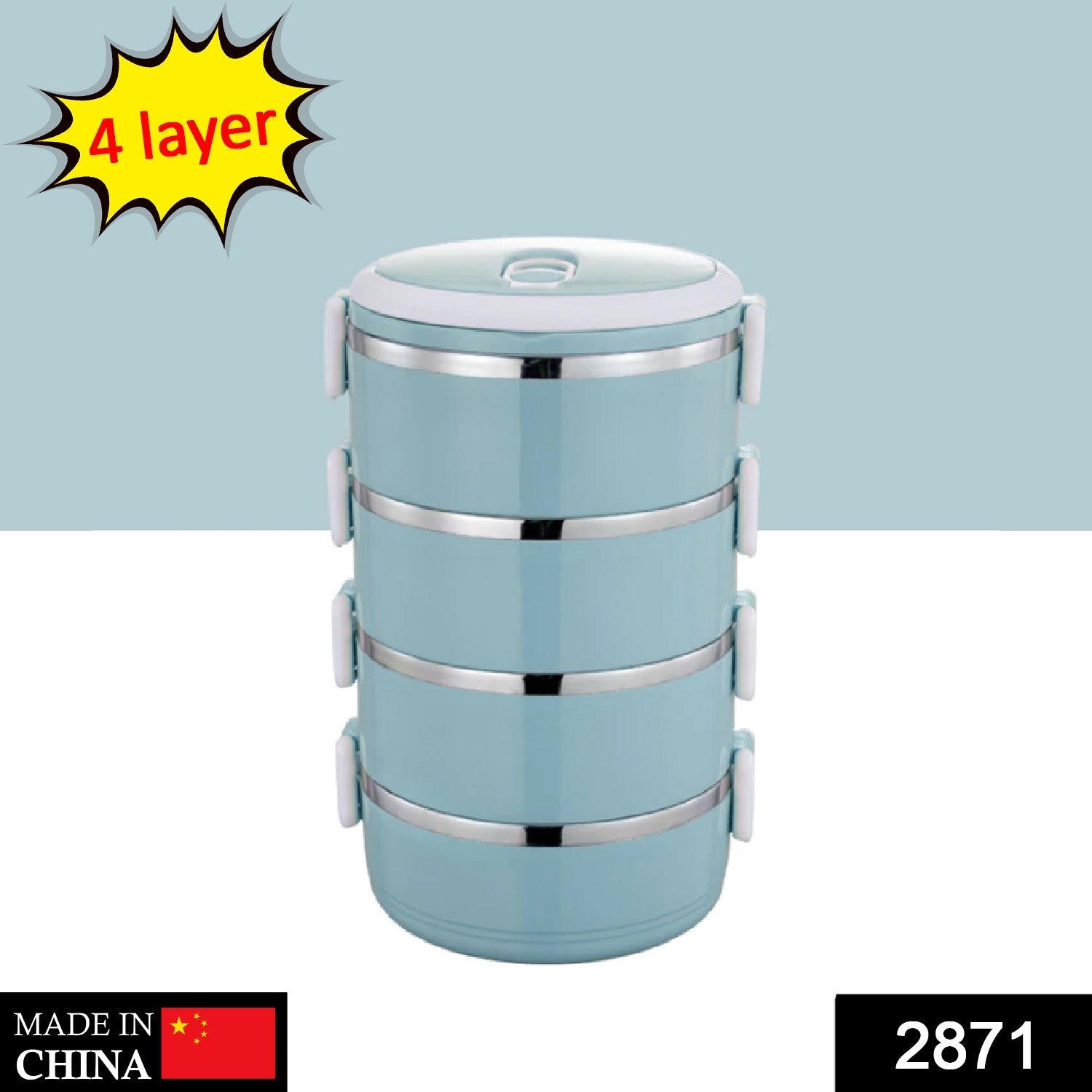 Multi Layer Stainless Steel Hot Lunch Box (4 Layer) - Springkart 