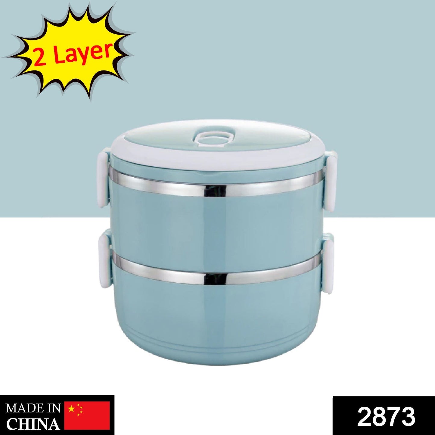Multi Layer Stainless Steel Hot Lunch Box (2 Layer) - Springkart 