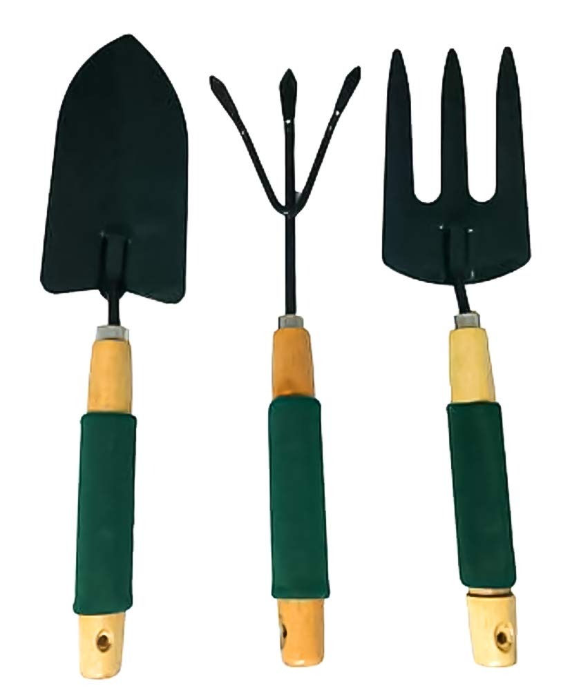 Gardening Tool Wood Handle Cultivator Trowel Forks Tool Set (3 pack) - Springkart 