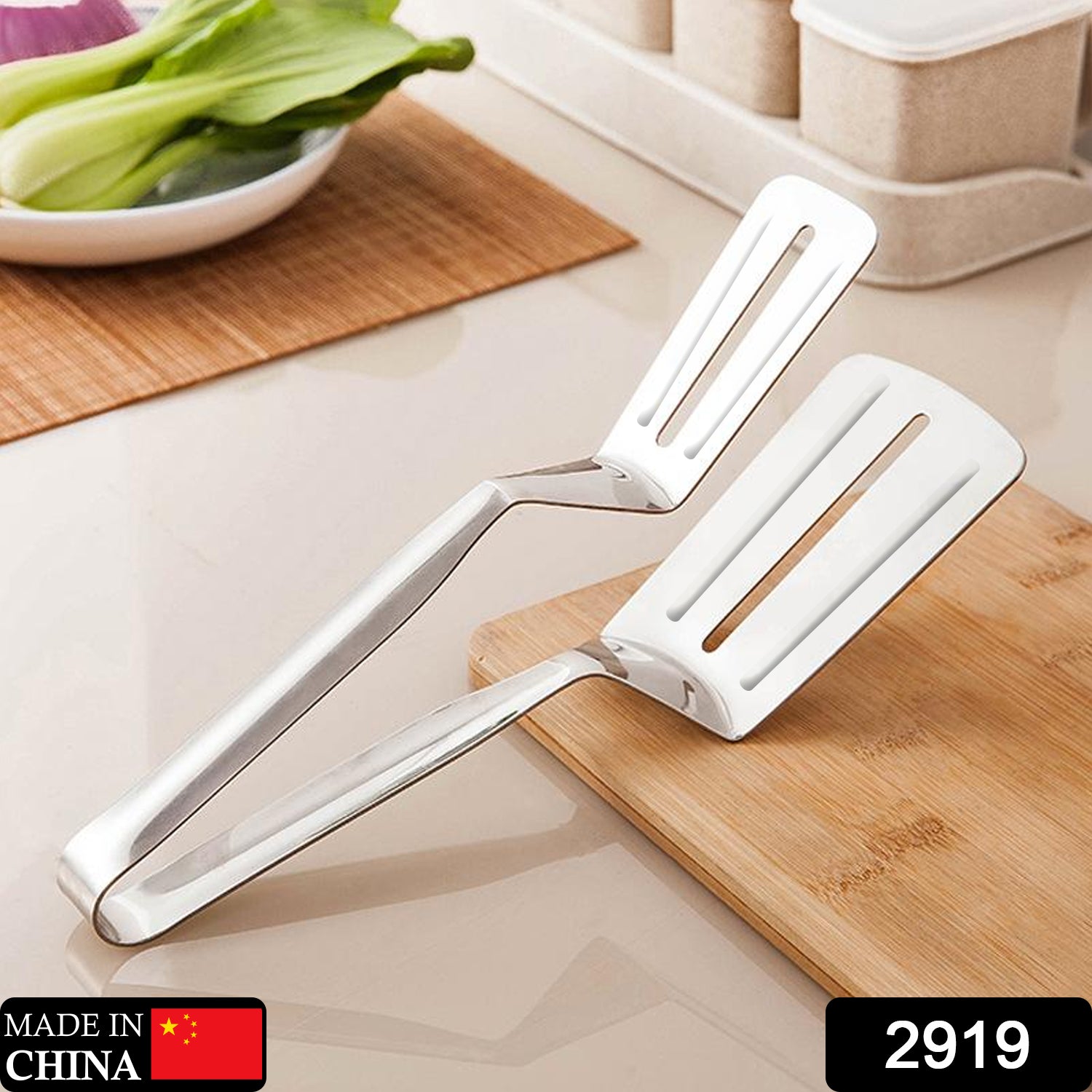 MULTIFUNCTION COOKING SERVING TURNER FRYING FOOD TONG. STAINLESS STEEL STEAK CLIP CLAMP BBQ KITCHEN TONG. - Springkart 