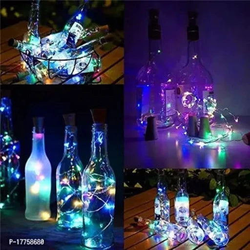 20 LED Wine Bottle Cork Lights with Copper Wire String Fairy Lights 2 Meter Battery Operated (Multicolour) (Pack of 4) - Springkart 