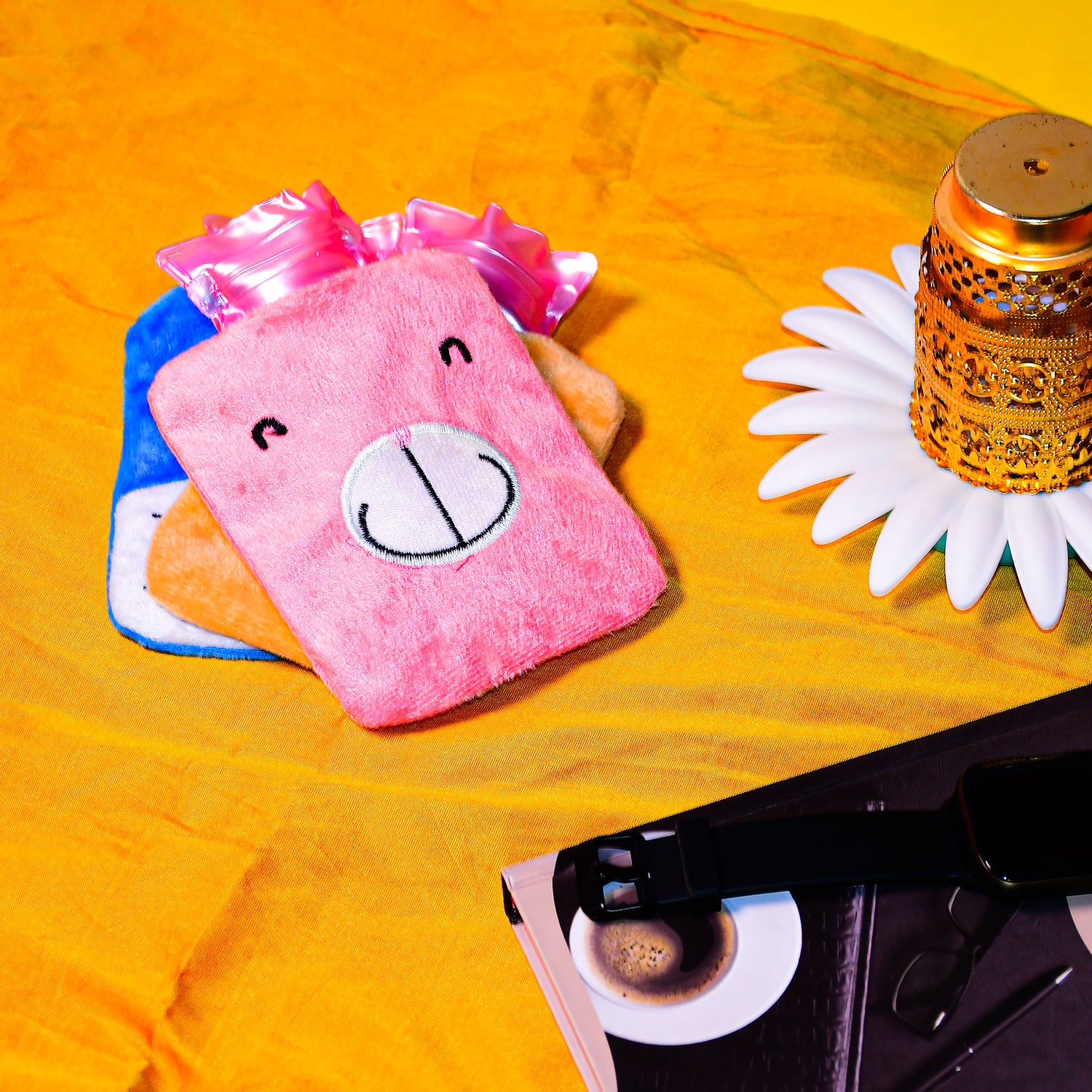 6502 Pink Small Hot Water Bag With Cover For Pain Relief Neck Shoulder Pain And Hand Feet Warmer Menstrual Cramps. - Springkart 