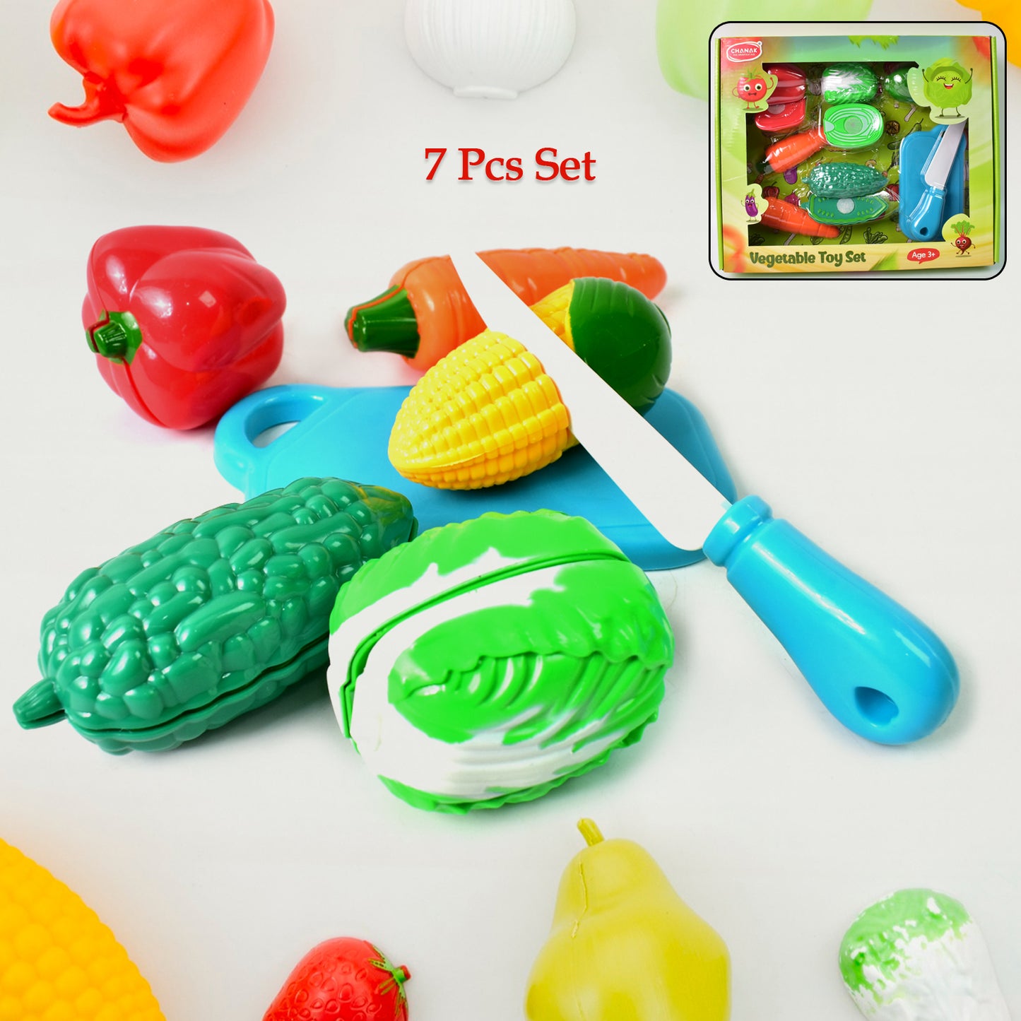 Realistic Slice-able Fruits And Vegetables Cut In 2 Part Play Toy Set - Springkart 