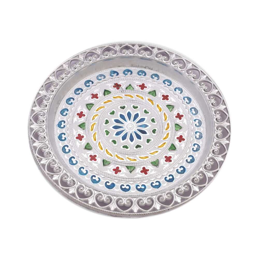 Silver Plated Pooja Thali - Springkart 
