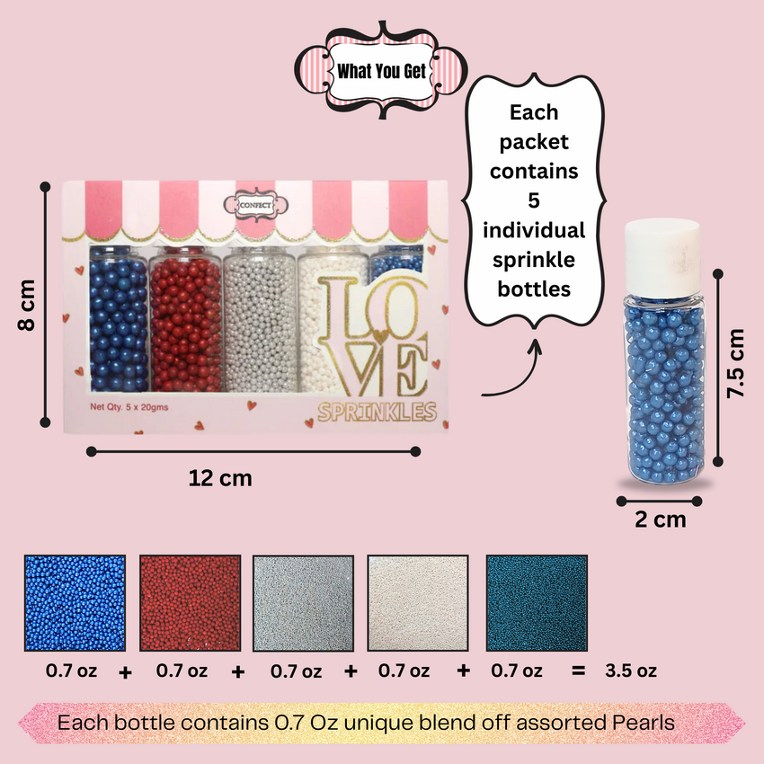 Patriotic Disco Balls Assorted Sprinkles (DB-03) - 100Gms