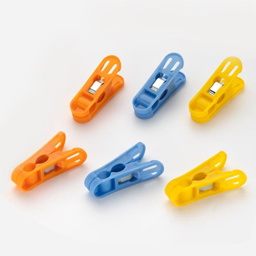 Cloth Drying Non-Slip Light Plastic Clips (Multicolour) (Pack of 12) - Springkart 
