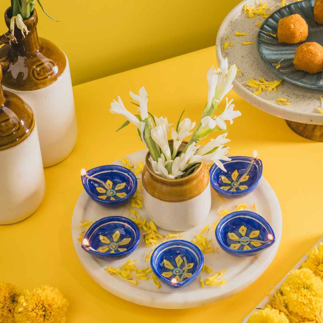 Assorted Blue Pottery Diya (Set Of 20)Assorted Blue Pottery Diya (Set Of 20)                Assorted Blue Pottery Diya (Set Of 20)