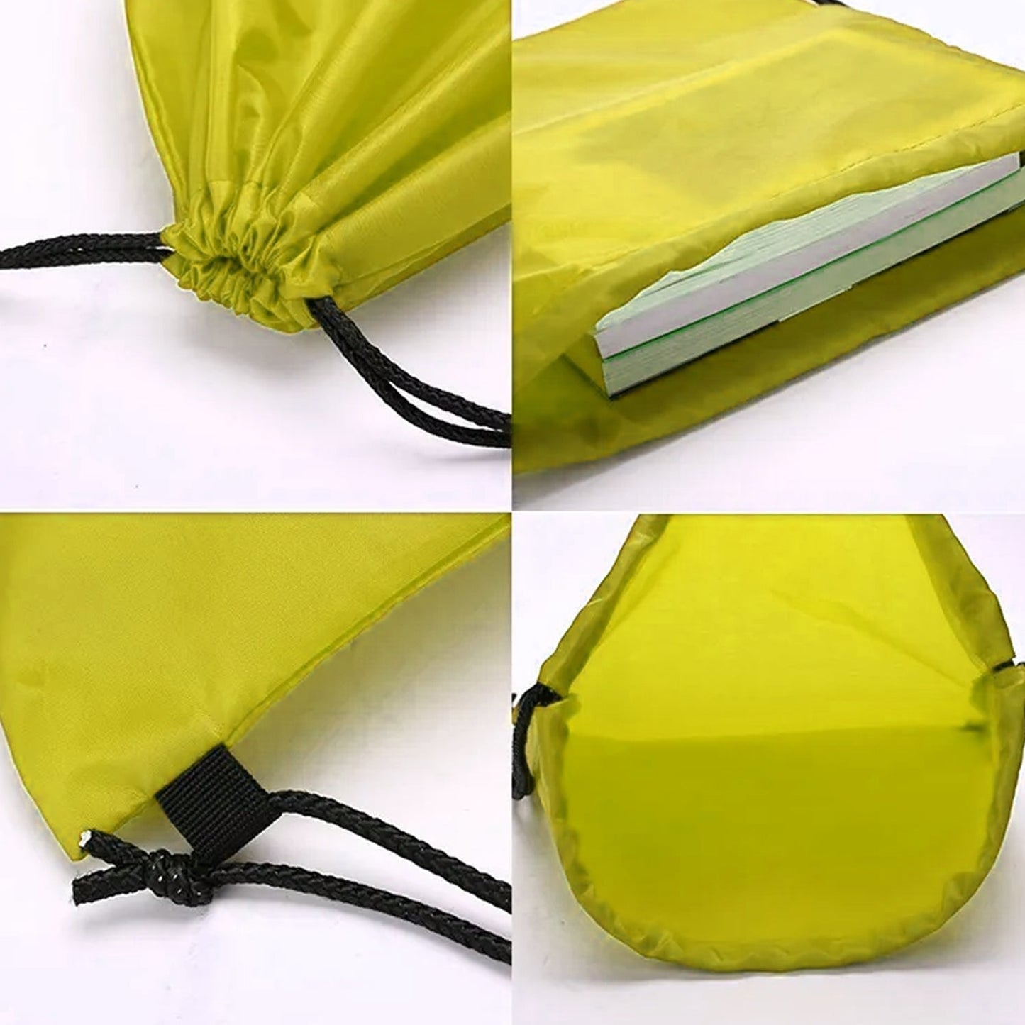 Portable Dori Bag Inside silver with coating Drawstring Backpack, Gym Sack Light Weight Multi Storage Bags Large Capacity for Shopping - Springkart 