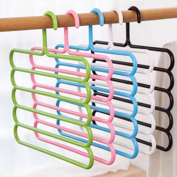 5 in 1 Multipurpose Plastic Hanger, Assorted (5-Layer) - Springkart 