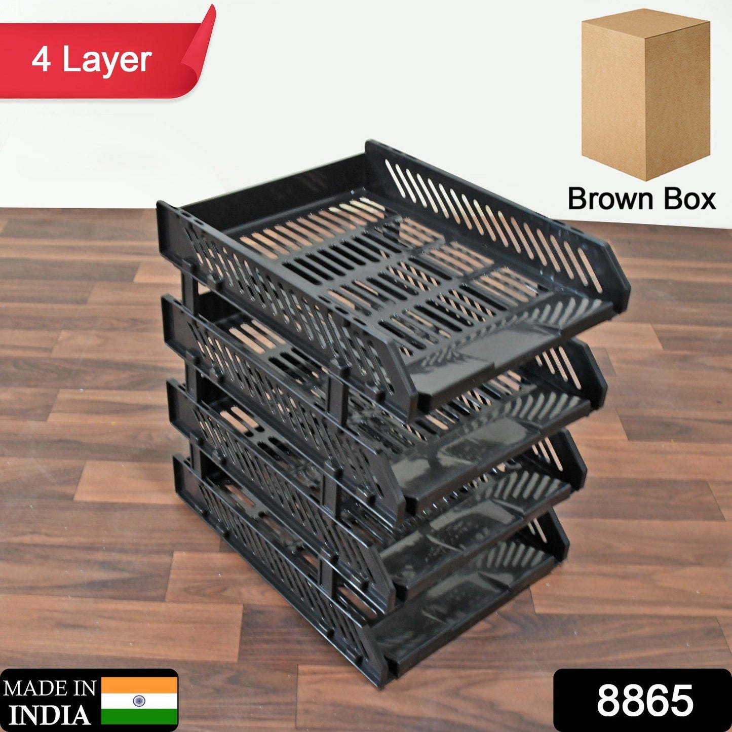 Multifunctional File Rack with Drawers: Desktop Storage for Office Supplies (4 Layers)