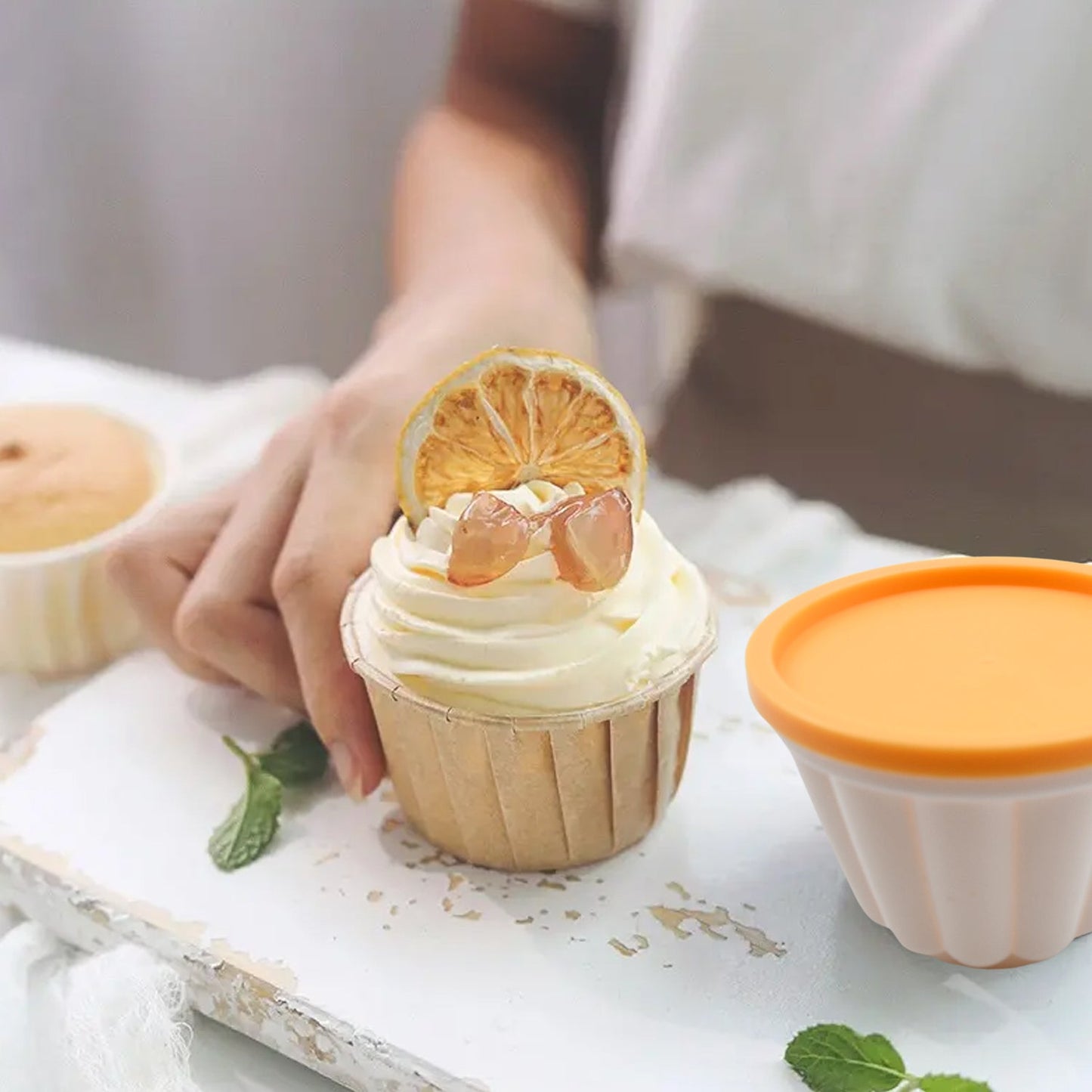 Pudding Molds, Custard Mold, Mold for Jelly Ice creams, Set of 4 Cups with Lid - Springkart 