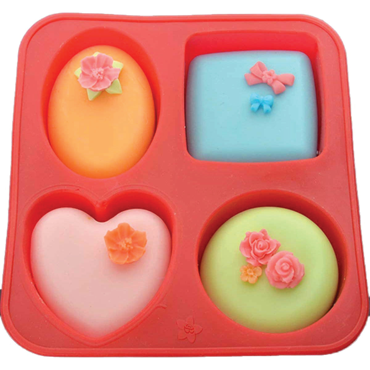 Silicone Circle, Square, Oval and Heart Shape Soap And Mini Cake Making Mould - Springkart 