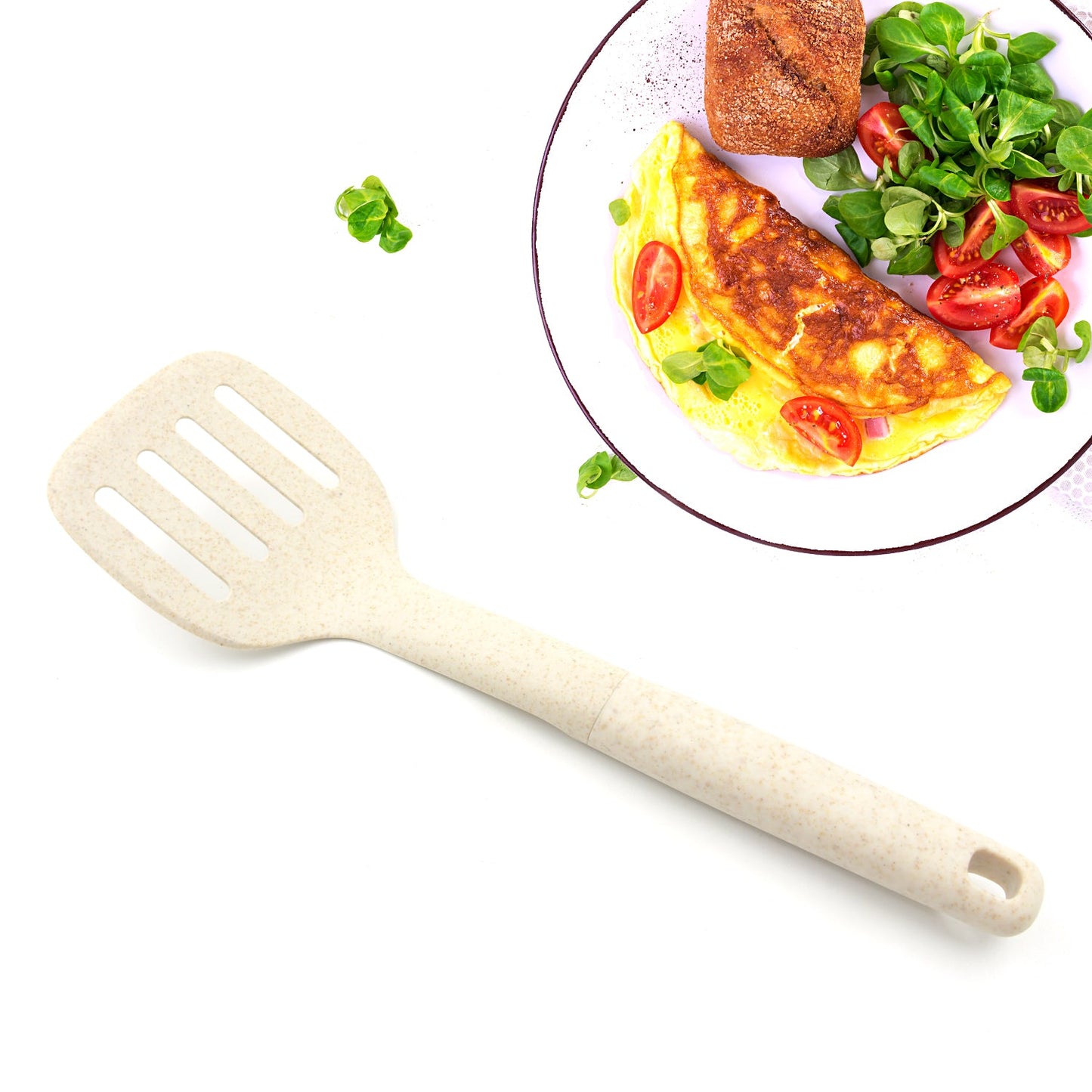 Plastic Kitchen Accessories Skimmer, Spatula Spoon & Soup Spoon Heat Resistant  Non Stick Spoons Kitchen Cookware Items Heat Resistant Plastic Kitchen Utensils for Cooking, BPA FREE Gadgets for Non-Stick Cookware (2 Pc )