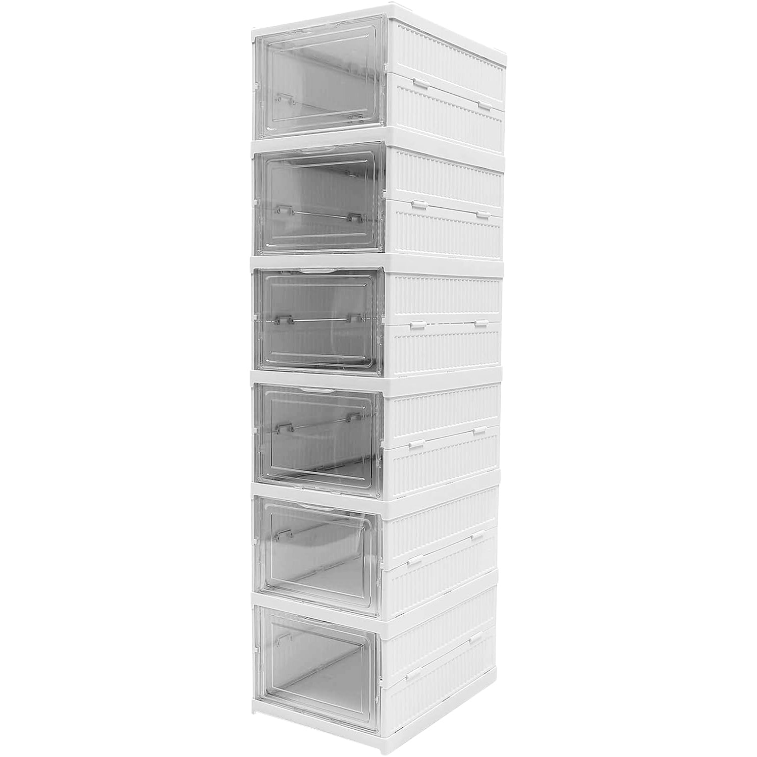 Stackable Multifunctional Storage, for Clothes Foldable Drawer Shelf Basket Utility Cart Rack Storage Organizer Cart for Kitchen, Pantry Closet, Bedroom, Bathroom, Laundry (6 Layer / 1 Pc) - Springkart 