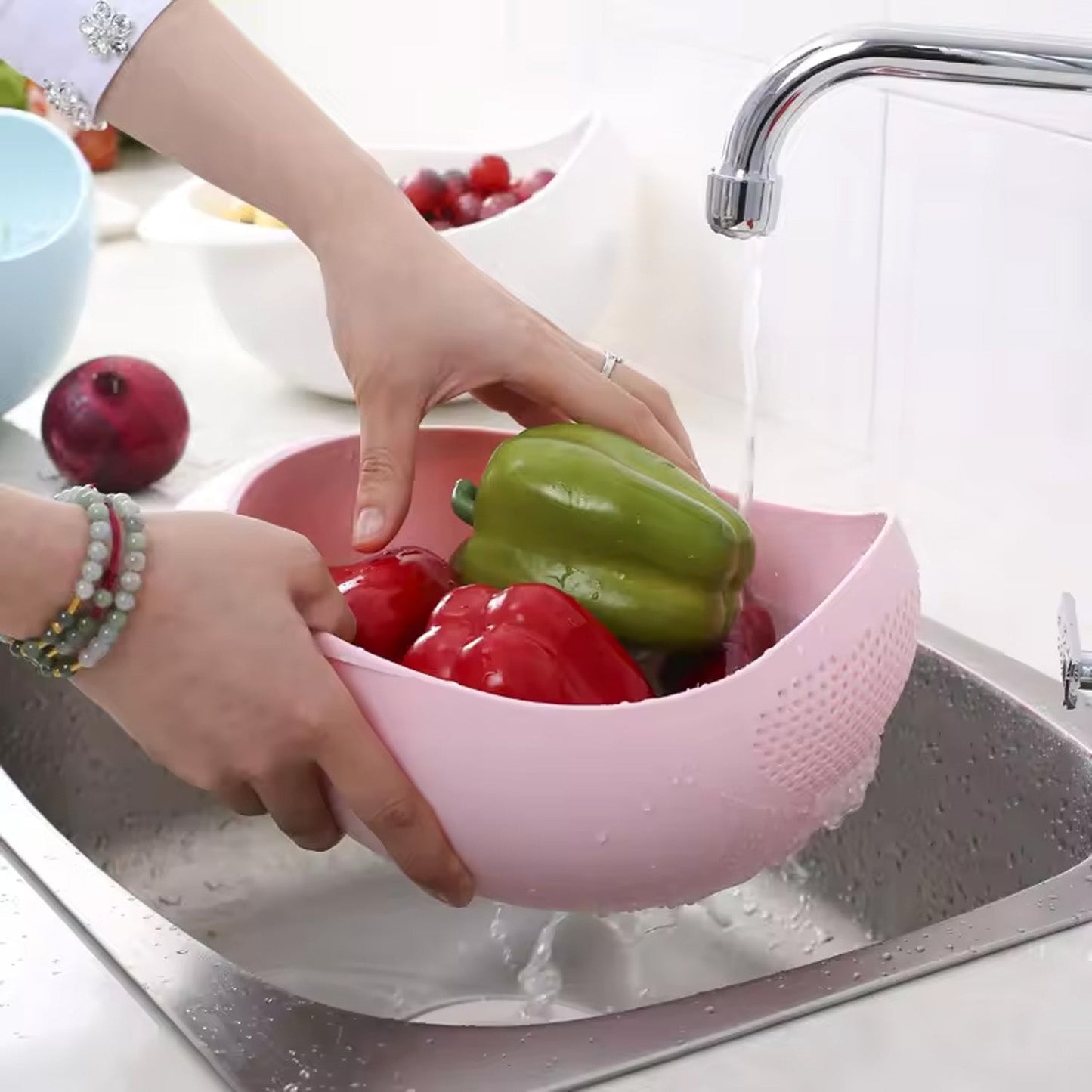 Multipurpose High Quality Washing Bowl for Rice (1 Pc) - Springkart 